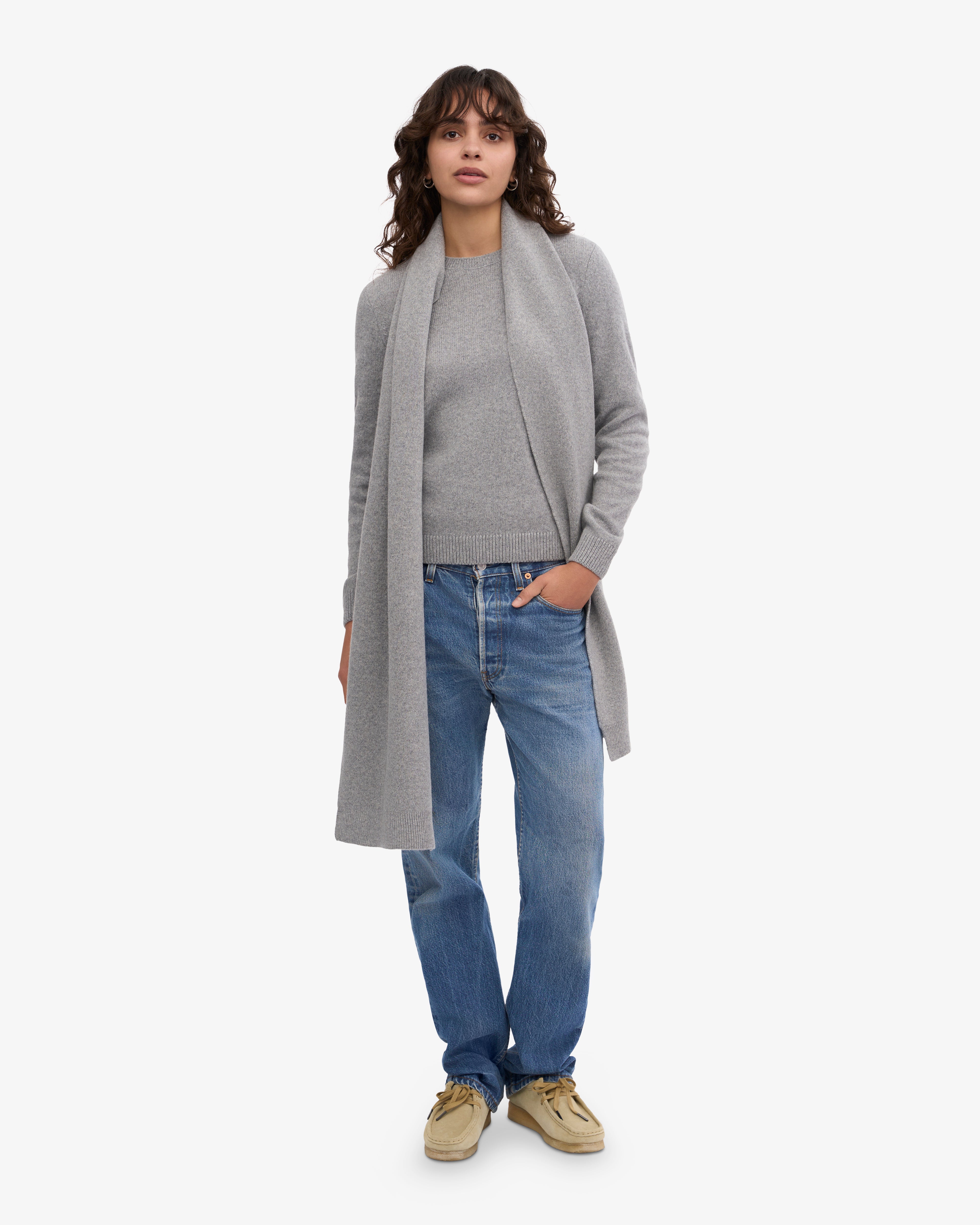 Premium Merino Wool Scarf - Soft & Warm Winter Accessory for Men & Women - Heather Grey - Perfect for Cold Weather, Outdoor Activities & Fashion Styling