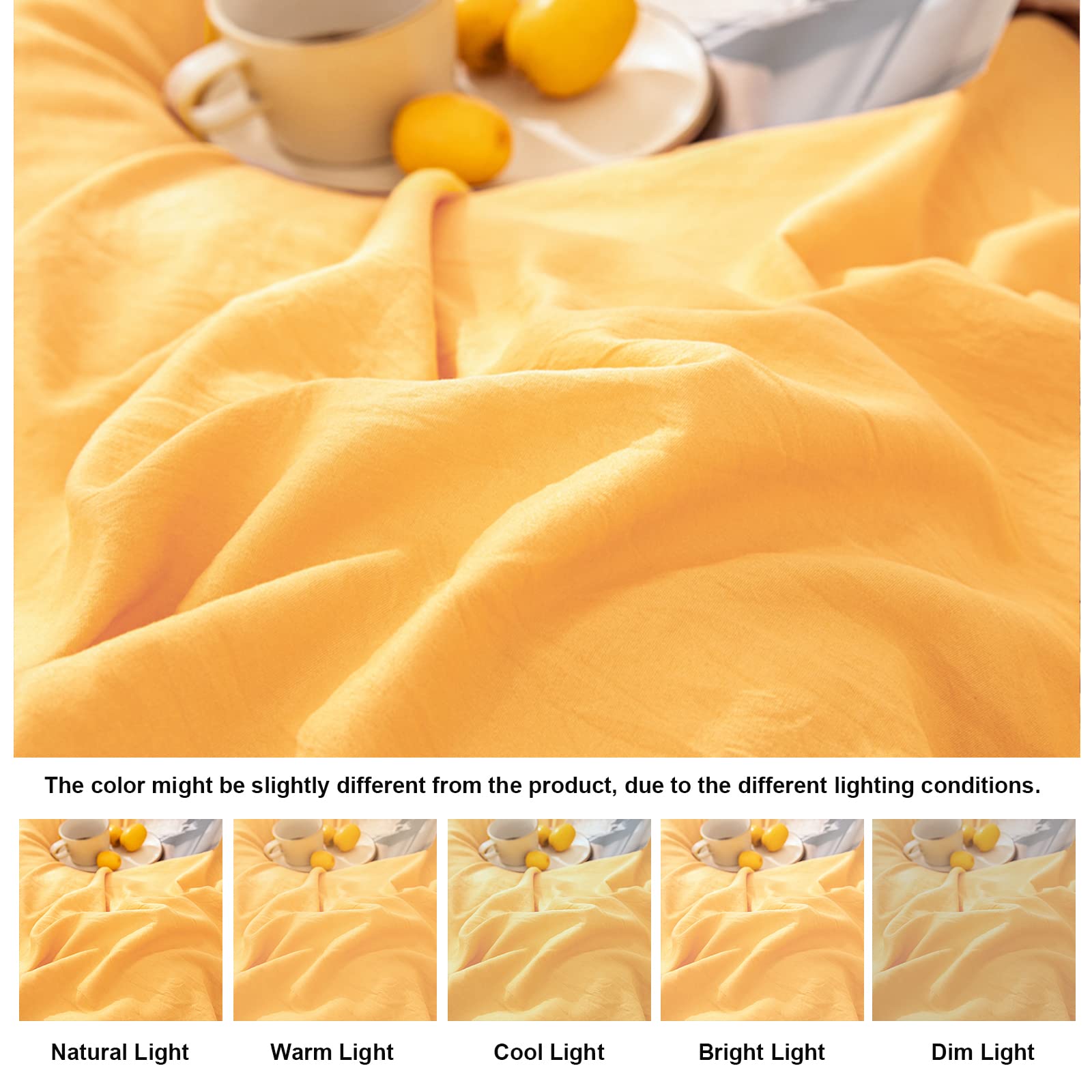 Soft Washed Microfiber Boho Pillowcases Set of 2 - Queen Size Yellow Pillow Covers with Pom Pom Trim for Girls & Women | Perfect for Bedroom Decor, Boho Chic Home Styling and Cozy Living Room Accents