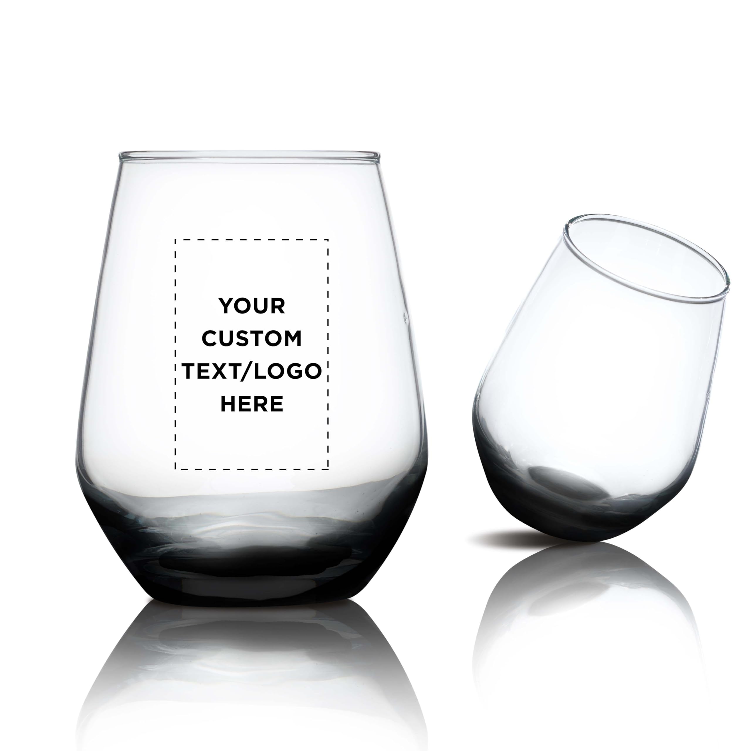 Custom Silica Stemless Wine Glasses 12 oz (Set of 50) - Personalized Bulk Pack for Restaurants & Bars - Durable Glassware for Red Wine, White Wine & Cocktails - Perfect for Weddings, Parties & Corporate Events - Black