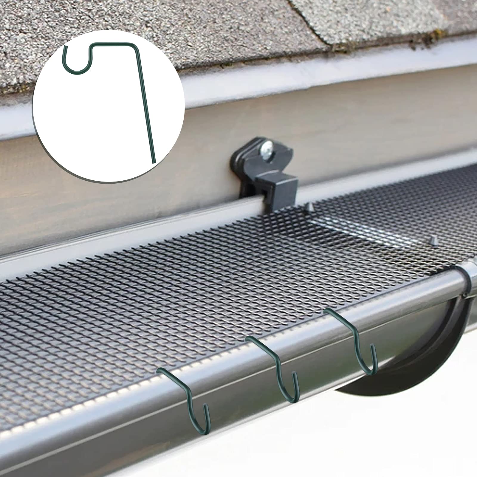 Heavy Duty Stainless Steel Gutter Hooks - 120pcs Green for Christmas Lights