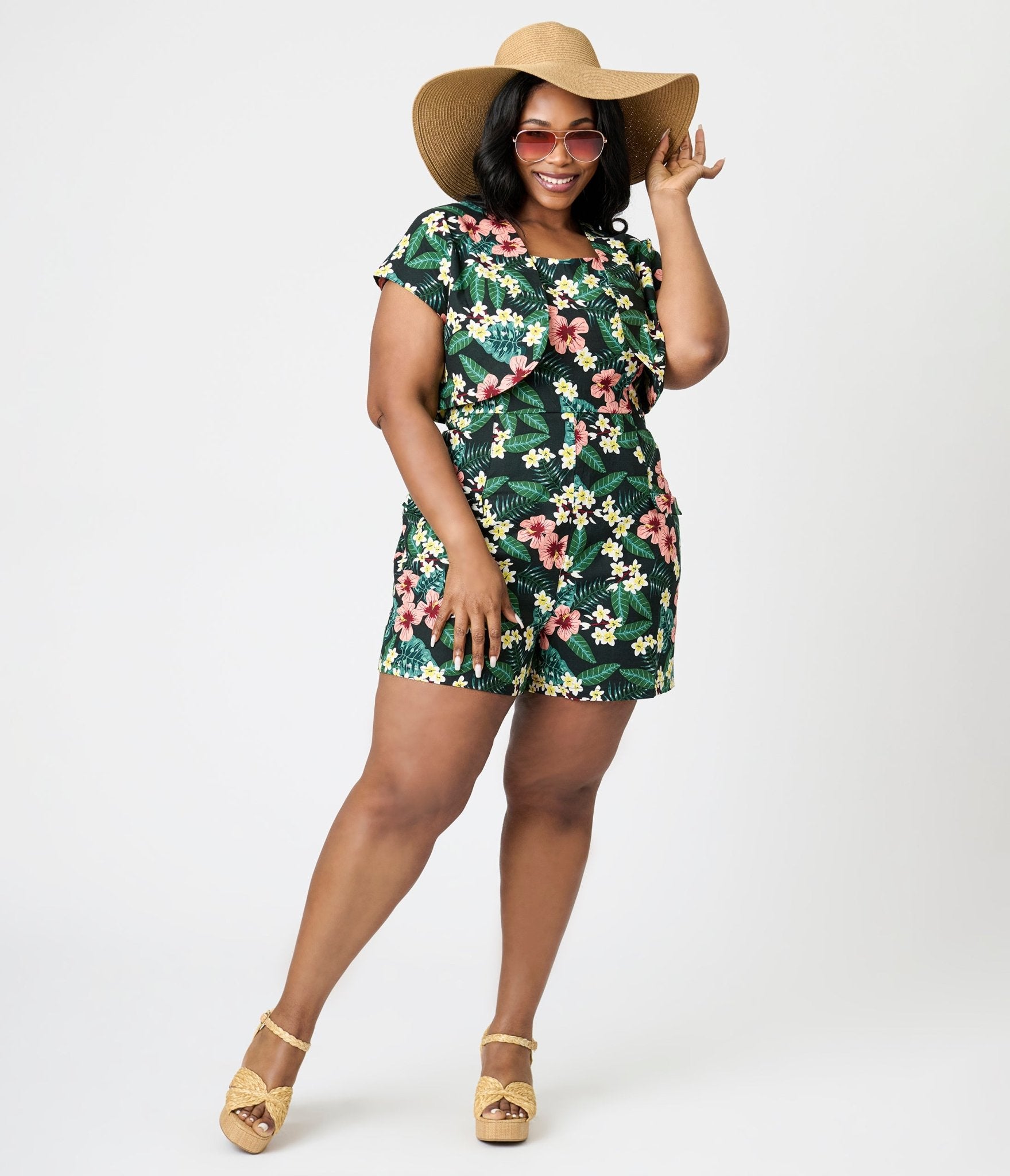 Royal Monk Plus Size Tropical Print Phoebe Bolero Jacket - Women's Floral Kimono Cover Up for Beach, Pool, and Summer Outfits