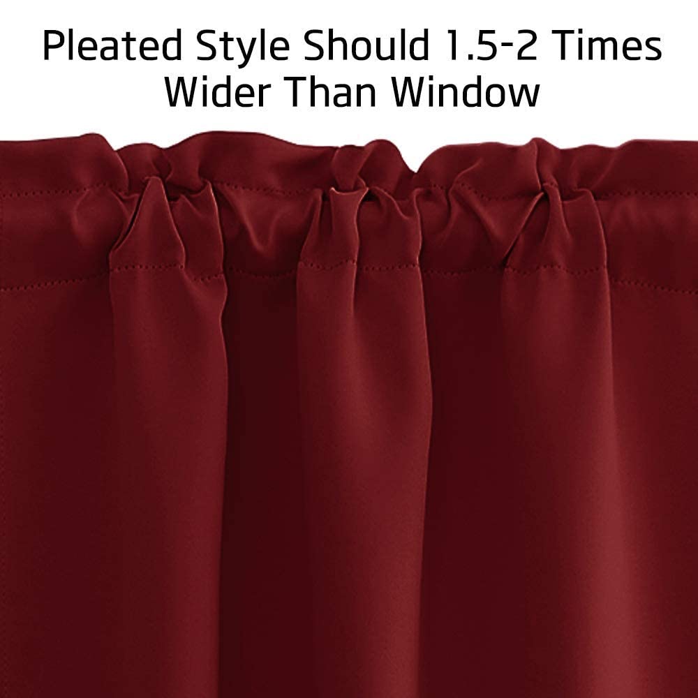 NICETOWN Blackout Kitchen Curtains for Small Windows - Adjustable Double Rod Pocket Tiers, 29
