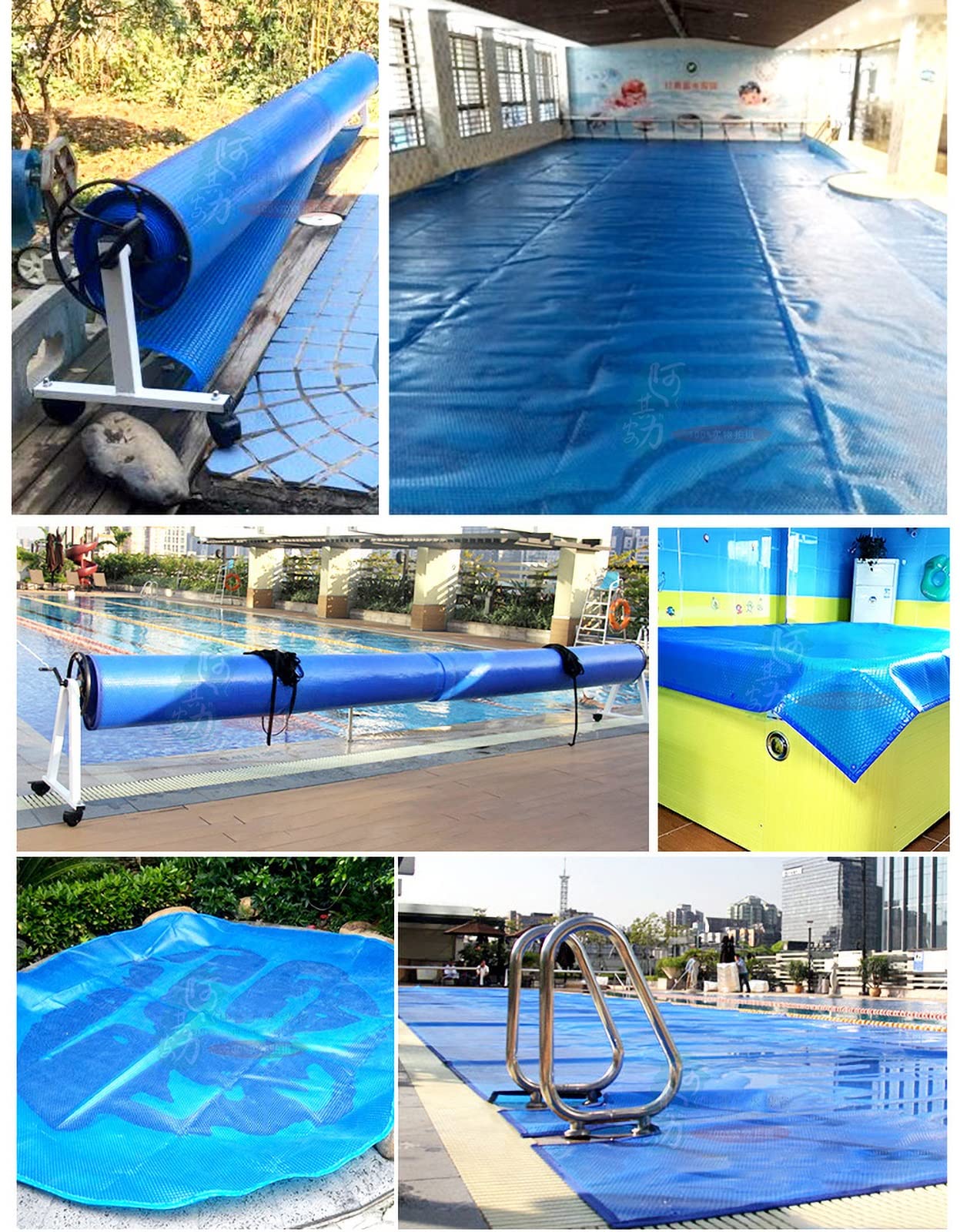 Solar Pool Cover - 10ft/16ft/20ft/30ft Rectangle Heat Retaining Blanket for Round, Oval, Square & Kidney Shaped Pools | LDEP Material with Grommets | Indoor & Outdoor Use | Perfect for Winter Protection & Energy Savings (3X5m/10X16ft)