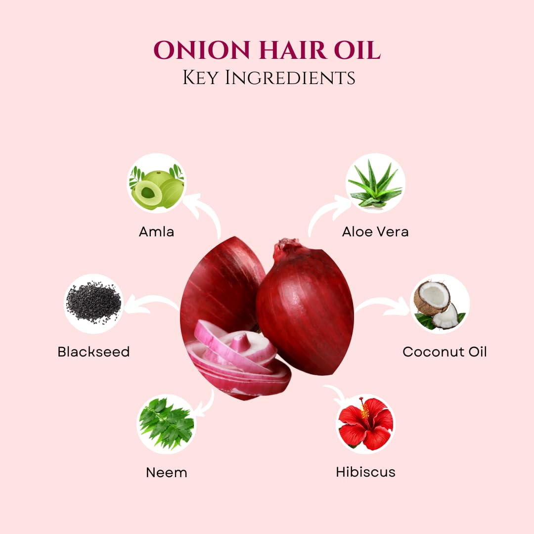 Phillauri Red Onion Shampoo & Hair Oil Combo for Hair Fall Control - Natural Treatment for Men & Women | Promotes Hair Growth & Reduces Hair Loss | Perfect for Daily Hair Care Routine & Scalp Nourishment
