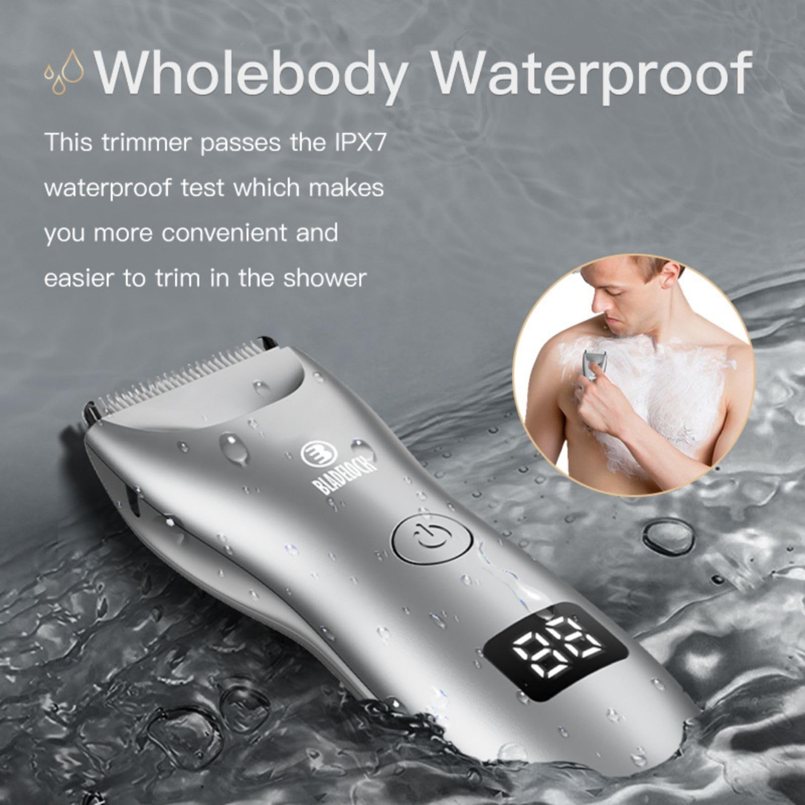 ENSSU Electric Ball Trimmer for Men - Waterproof Manscaping Shaver, Precision Groin & Body Hair Trimmer for Pubic, Beard, Back & Chest - Men's Grooming Kit for Hygiene & Comfort - Perfect for Travel, Gym & Daily Personal Care