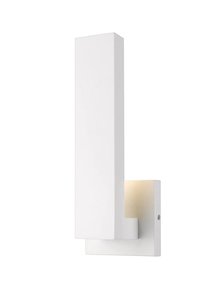 Z-Lite 576S-WH-LED 1-Light Outdoor Wall Sconce with Sand Blast Finish - Weatherproof Exterior Lighting for Porch, Patio, and Garden Decor