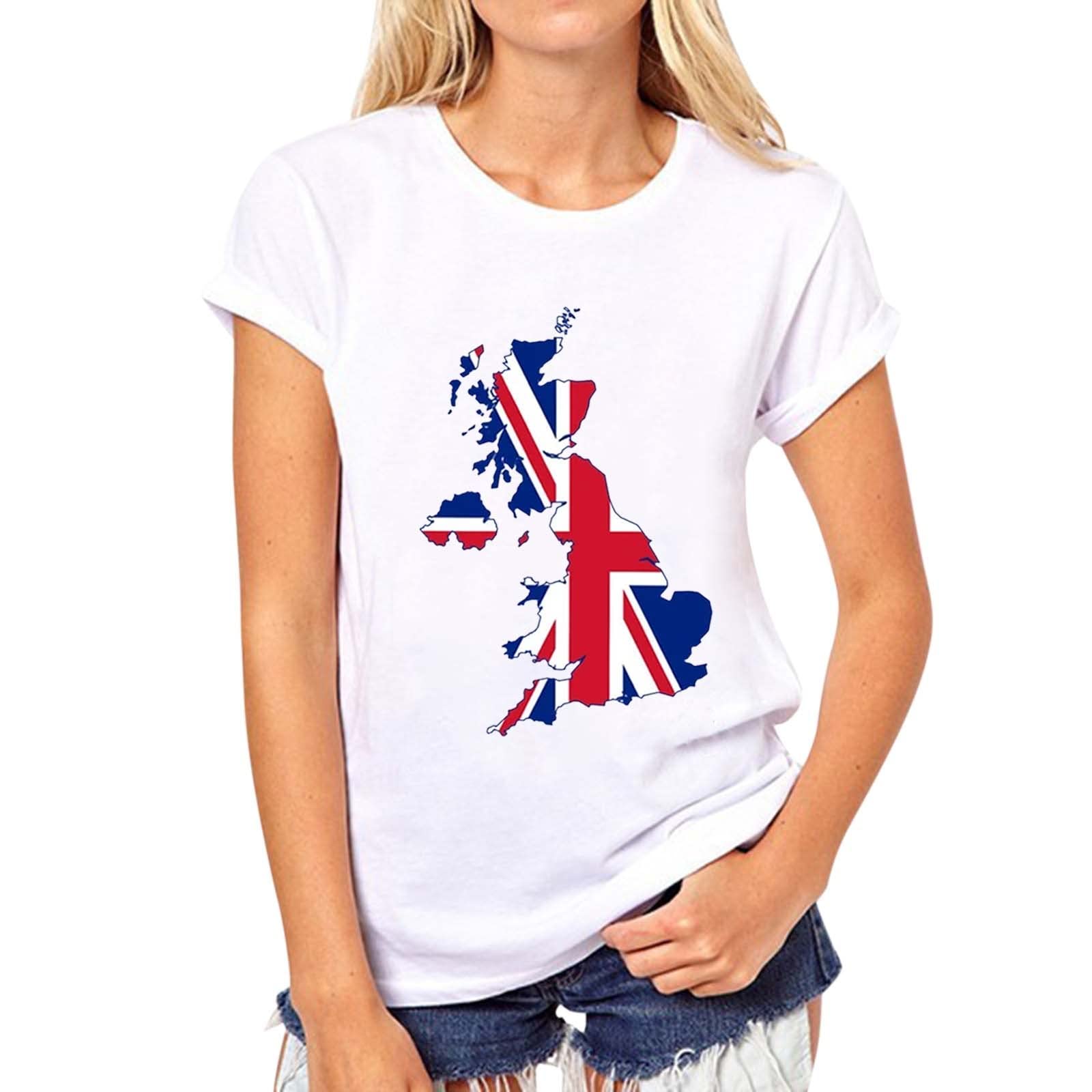Women's Casual Short Sleeve Floral Printed Crew Neck T-Shirt - Summer Blouse Top in White XXXL - Perfect for Beach Outings, Picnics & Everyday Wear