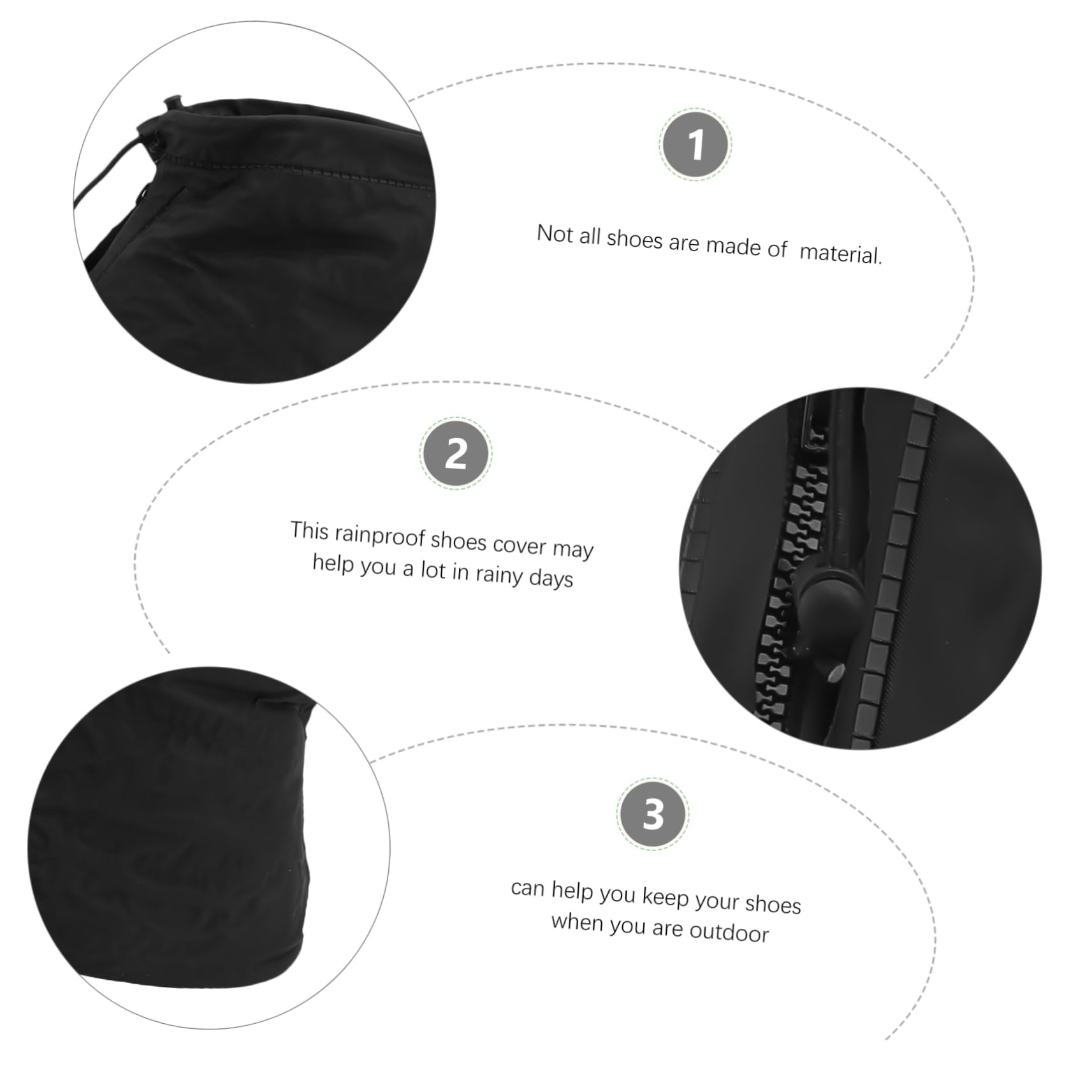 Happyyami Waterproof Shoe Gaiters - Non-Slip, Sand-Proof Shoe Covers for Hiking, Running & Outdoor Activities (Black) - Perfect for Rain, Snow & Beach Adventures