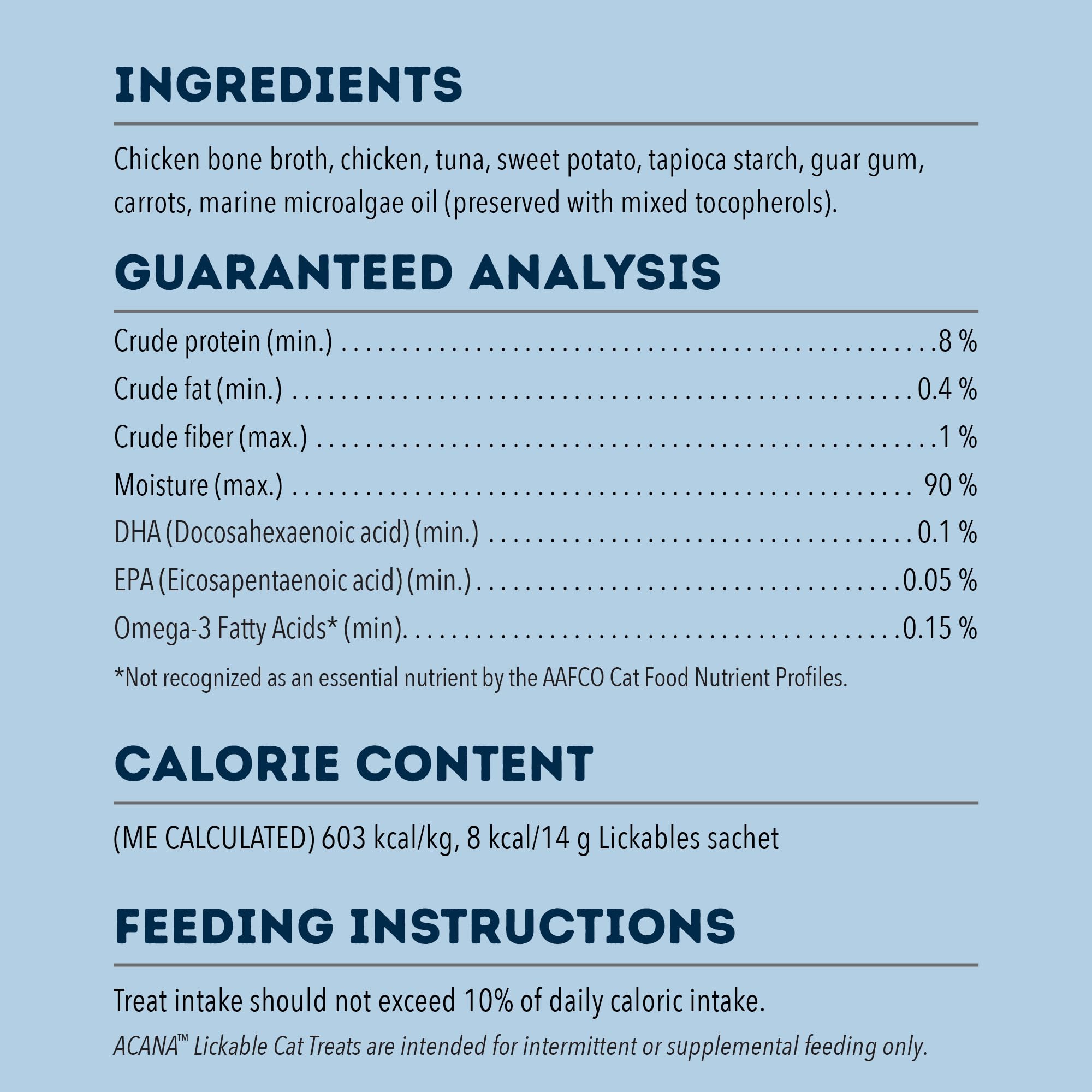 ACANA Lickables Chicken & Tuna Recipe Wet Cat Food - Grain-Free, High-Protein Cat Treats (2.5oz Pouch, 5 Count) - Perfect for Indoor Cats, Senior Cats & Picky Eaters