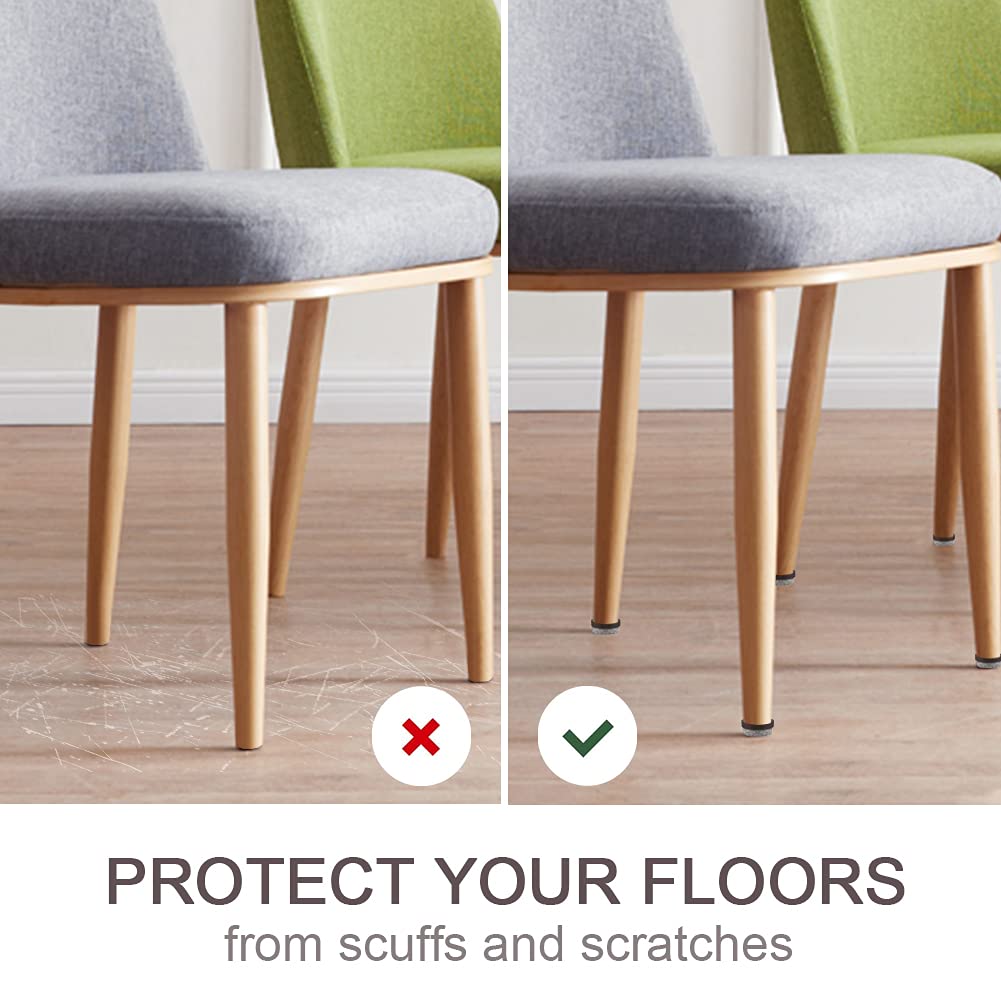 50 Pcs Furniture Chair Leg Protectors 22MM - Non-Slip Felt Pads for Hardwood Floors, Wooden Chairs, Tables - Protect Floors from Scratches & Noise (Ideal for Home, Office, Dining Room)
