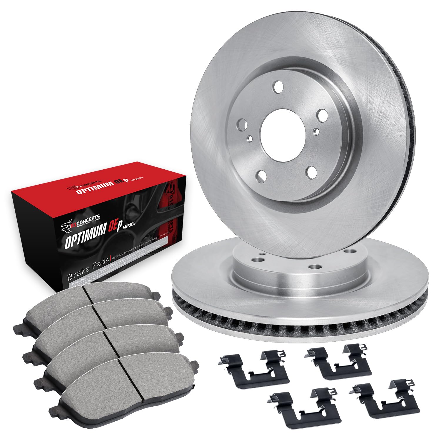 R1 Concepts Premium Front Brake Pads and Rotors Kit with Hardware - Fits 2007-2009 Chrysler Aspen, Dodge Durango; 2006-2010 Dodge Ram 1500; 2011-2018 Ram 1500 | OE Replacement for Smooth Braking Performance | Ideal for Daily Commuting, Towing and Off-Road Use
