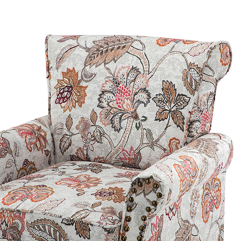 Artemisa Modern Floral Pattern Upholstered Armchair - Comfortable Living Room Accent Chair for Home Office & Lounge Decor