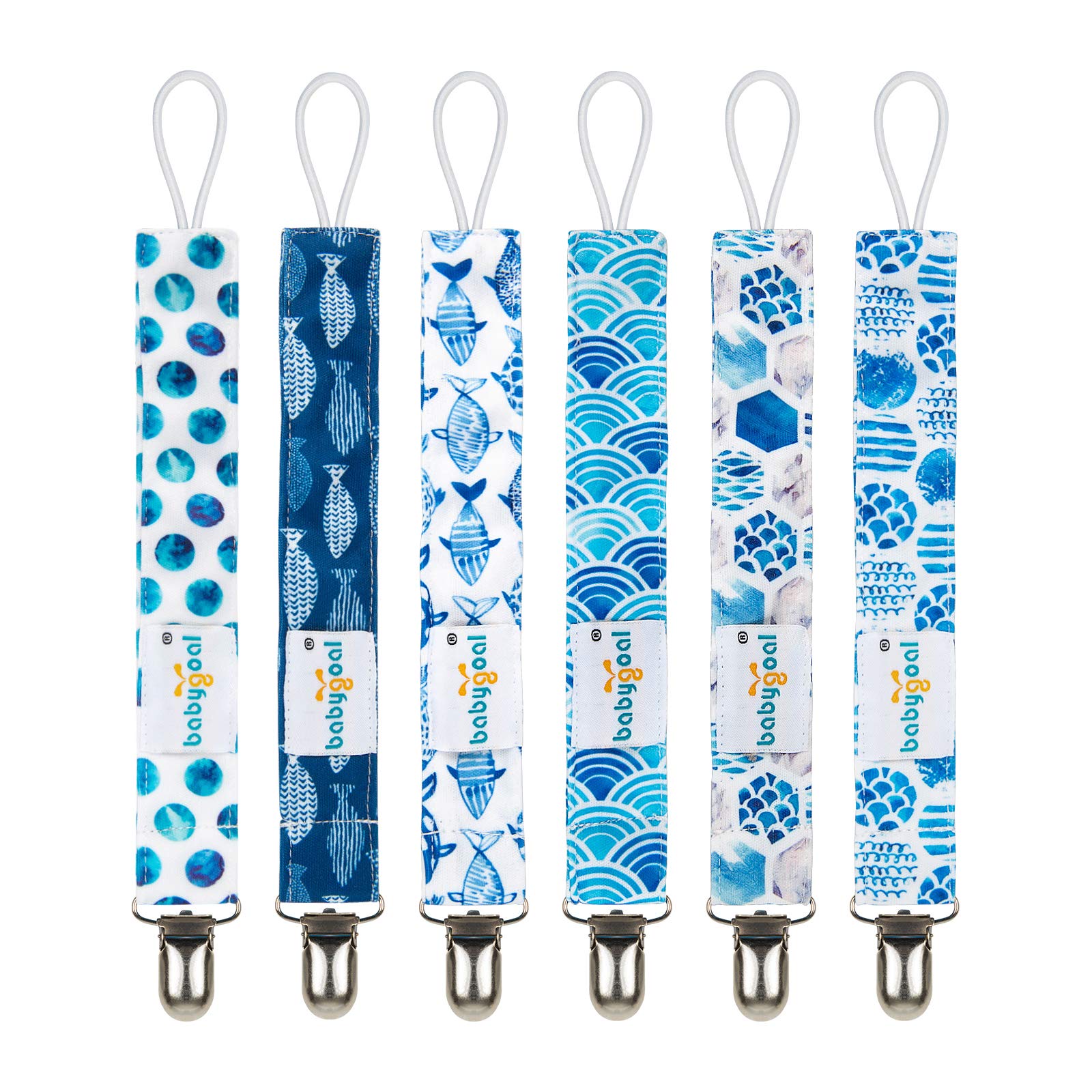 Babygoal Pacifier Clips 6 Pack - Durable Pacifier Holder for Boys & Girls, Fits Most Pacifier Styles & Baby Toys, Ideal Baby Shower Gift for Newborns and Toddlers at Home or On-the-Go