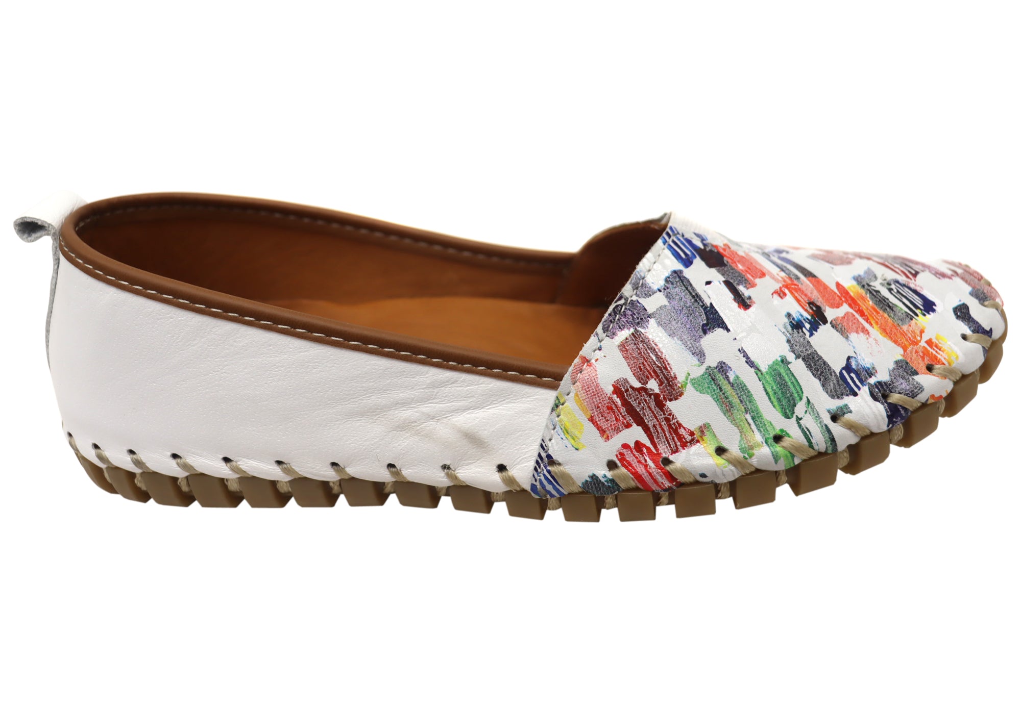 Orizonte Michaela Women's Comfortable Leather Shoes - European Style Slip-On Loafers for Work, Travel & Casual Wear