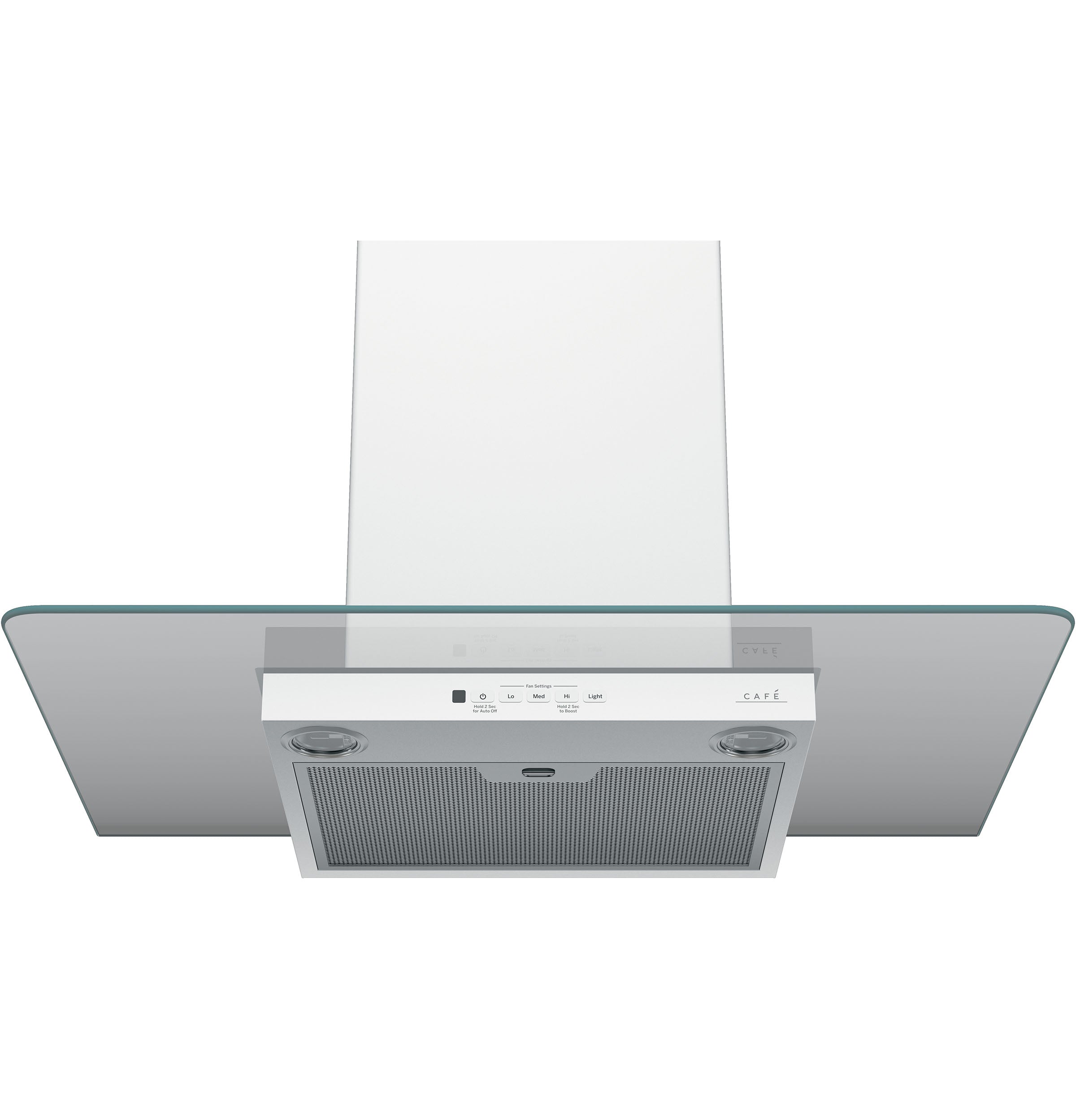 Café Matte White 30-Inch 350 CFM Wall Mount Glass Canopy Range Hood - CVW73014MWM | Modern Kitchen Ventilation for Gas & Electric Stoves