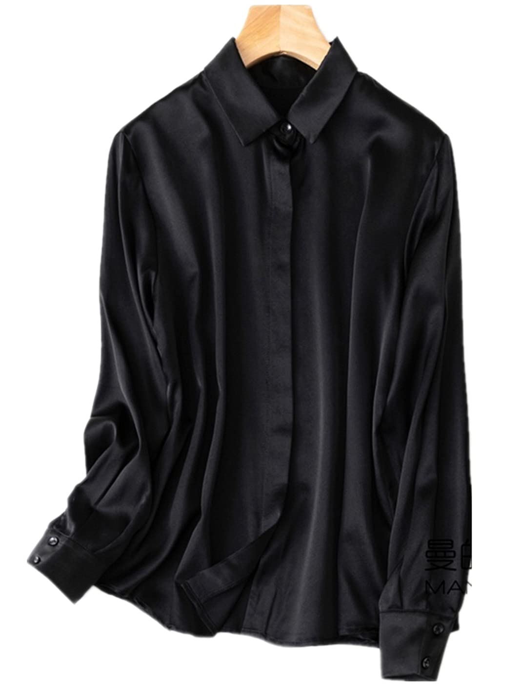 ZIDEstore Women's Pure Mulberry Silk Blouse - Long Sleeve Button Down Silk Shirt for Ladies | Office Wear, Evening Outfits & Special Occasions