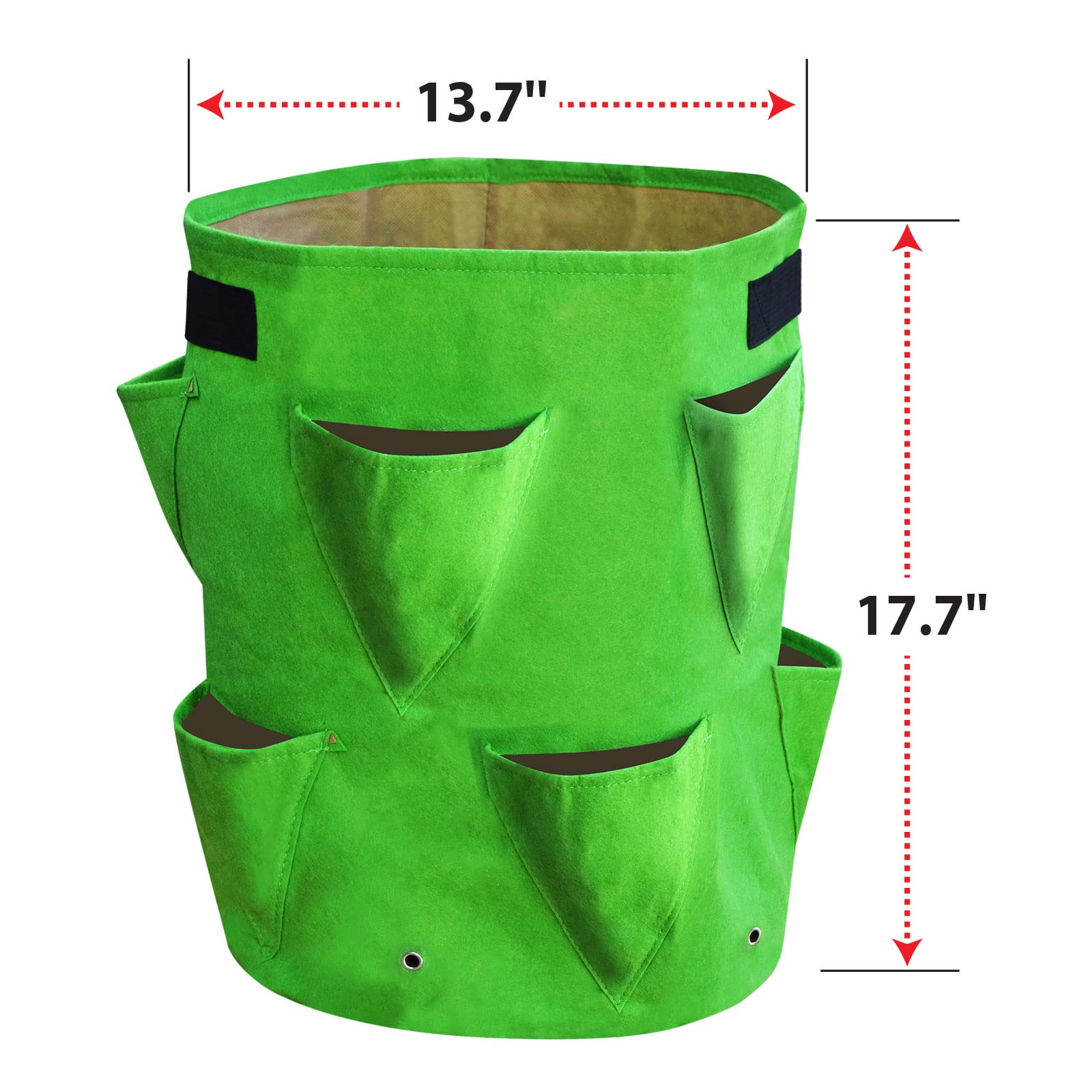 YardGrow 10 Gallon Strawberry Planter Bags - Large Breathable Non-Woven Fabric Grow Bags with Handles for Fruits, Vegetables, Flowers (5 Pack) - Perfect for Patio, Balcony & Home Gardening