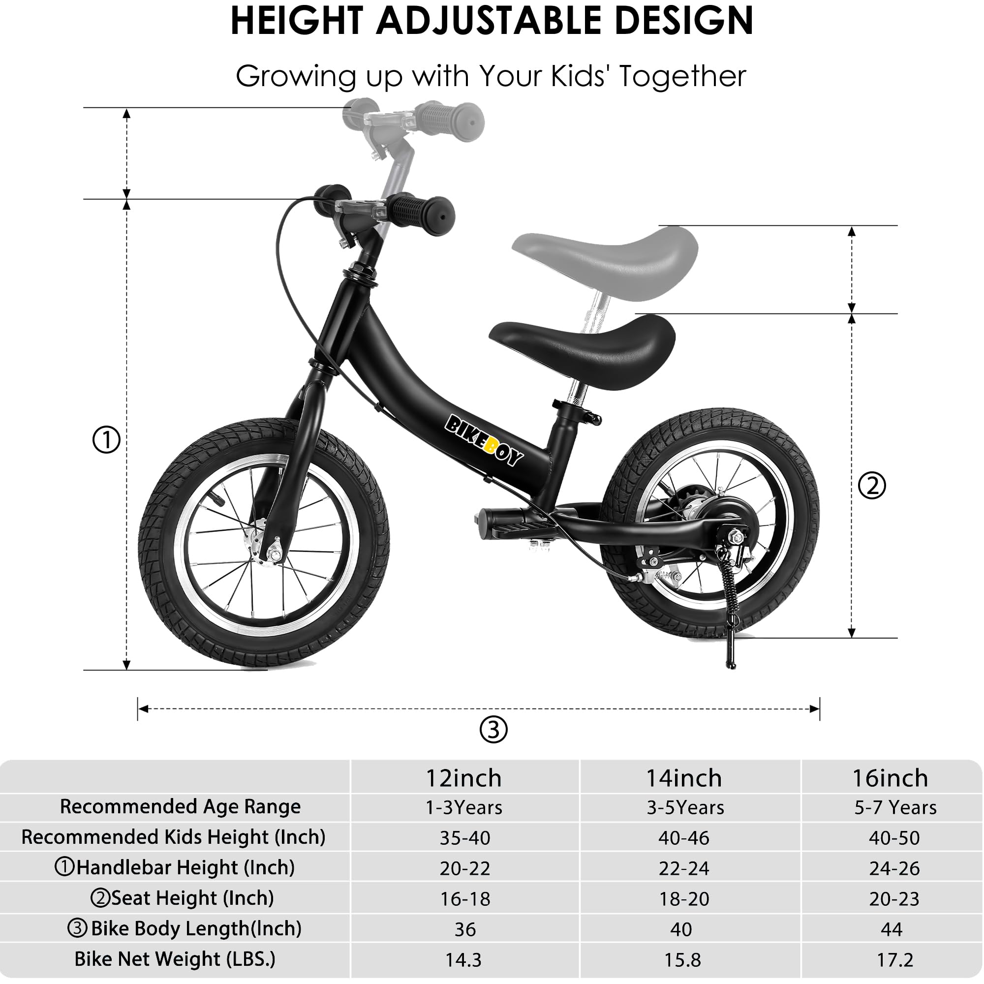 2 in 1 Balance Bike for Kids Ages 2-7 | Convertible Toddler Bike with Training Wheels & Brake | 12