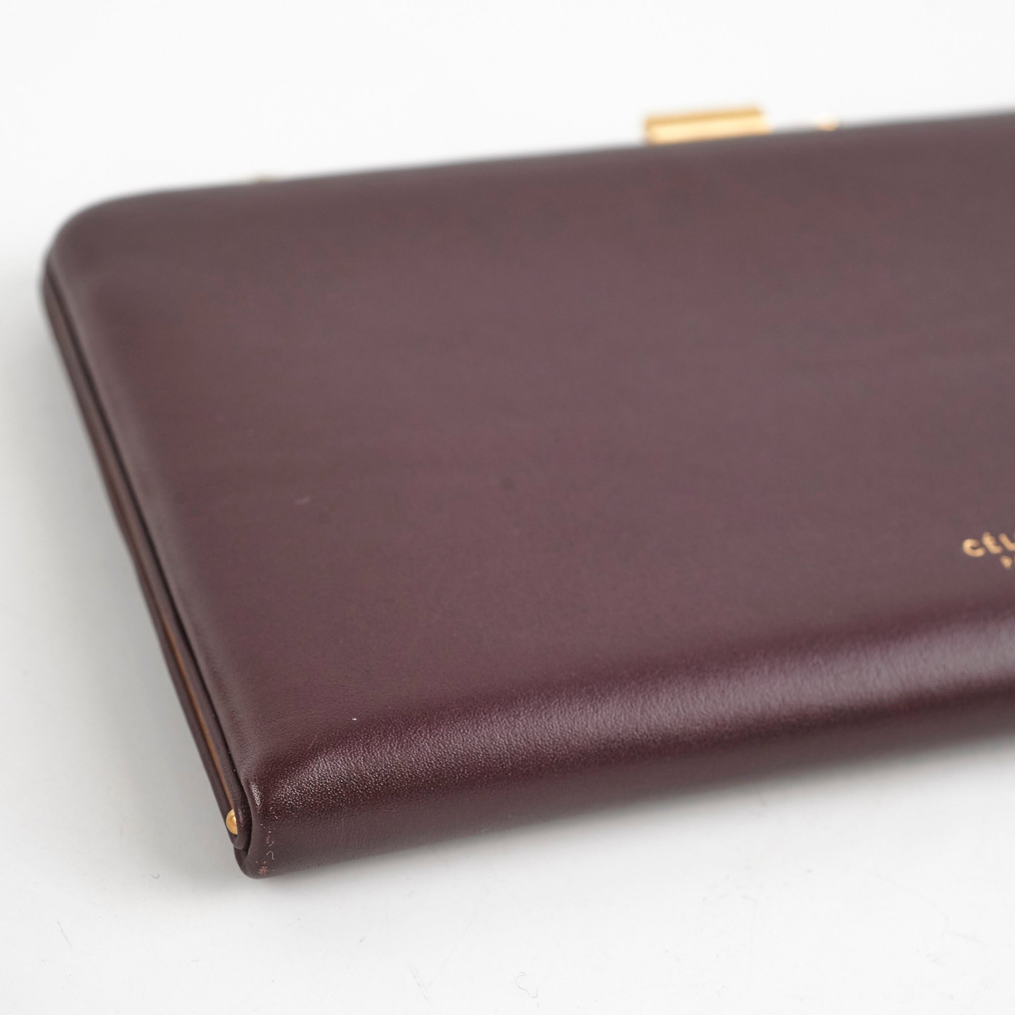 Celine Burgundy Leather Wallet On Chain Crossbody Bag for Women | Luxury Designer Handbag for Parties, Date Night & Evening Events