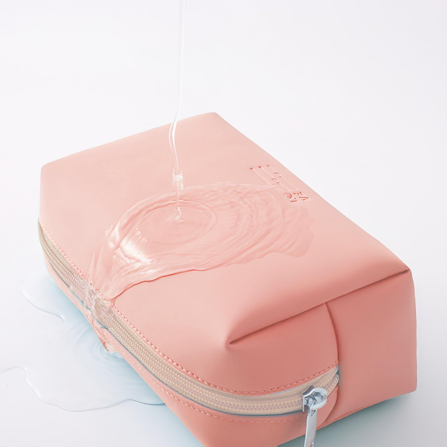 Travel Makeup Bag for Women - Small Peach Cosmetic Organizer Pouch (16.5x7x11.5cm) | Perfect for Toiletries, Makeup Storage & Travel Essentials | Ideal for Vacation, Gym, Business Trips & Daily Use