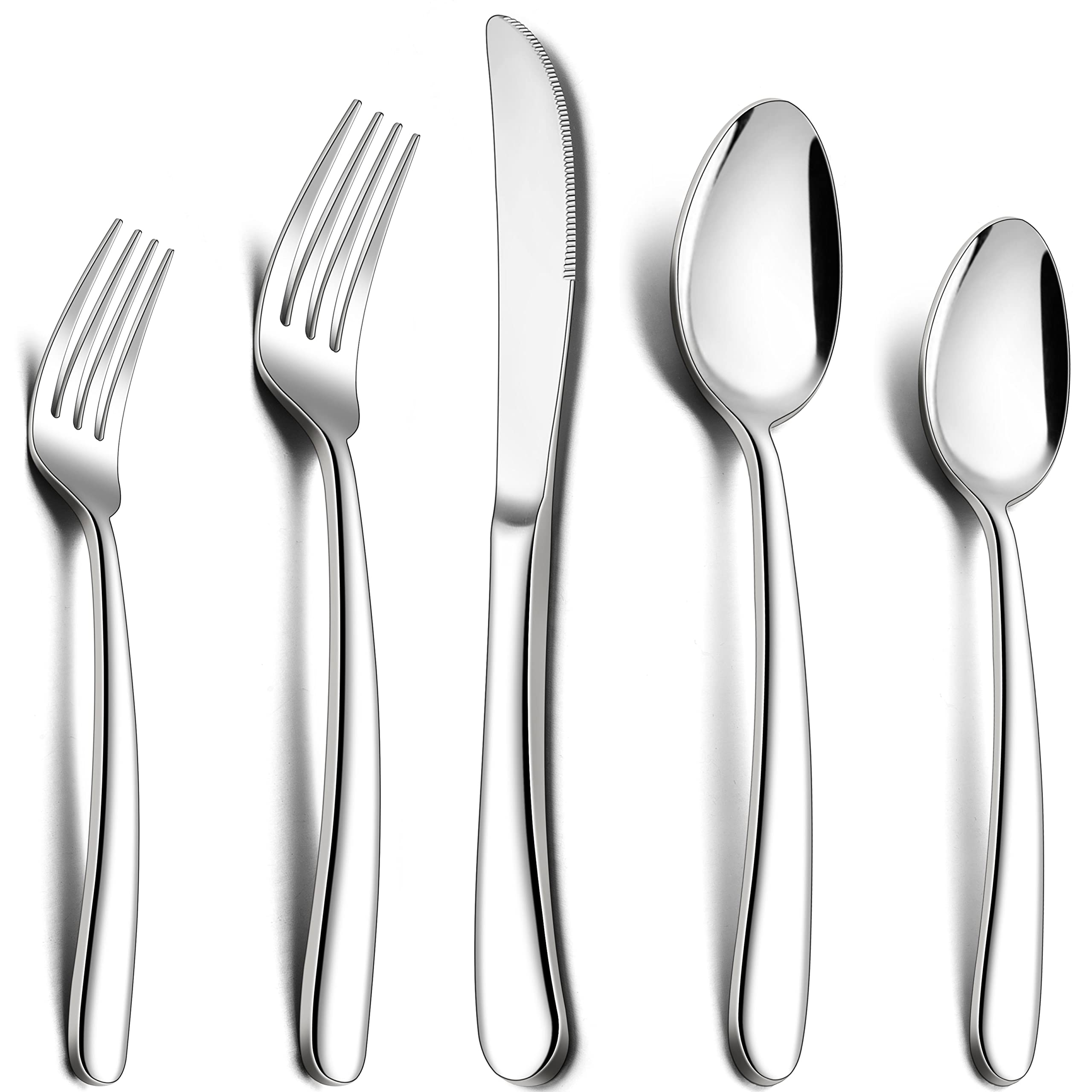 Premium 60-Piece Stainless Steel Flatware Set for 12 - Heavy Duty Mirror Polished Silverware Cutlery Set for Home, Restaurant & Wedding - Dishwasher Safe Durable Eating Utensils - Perfect for Fine Dining, Entertaining Guests & Special Occasions