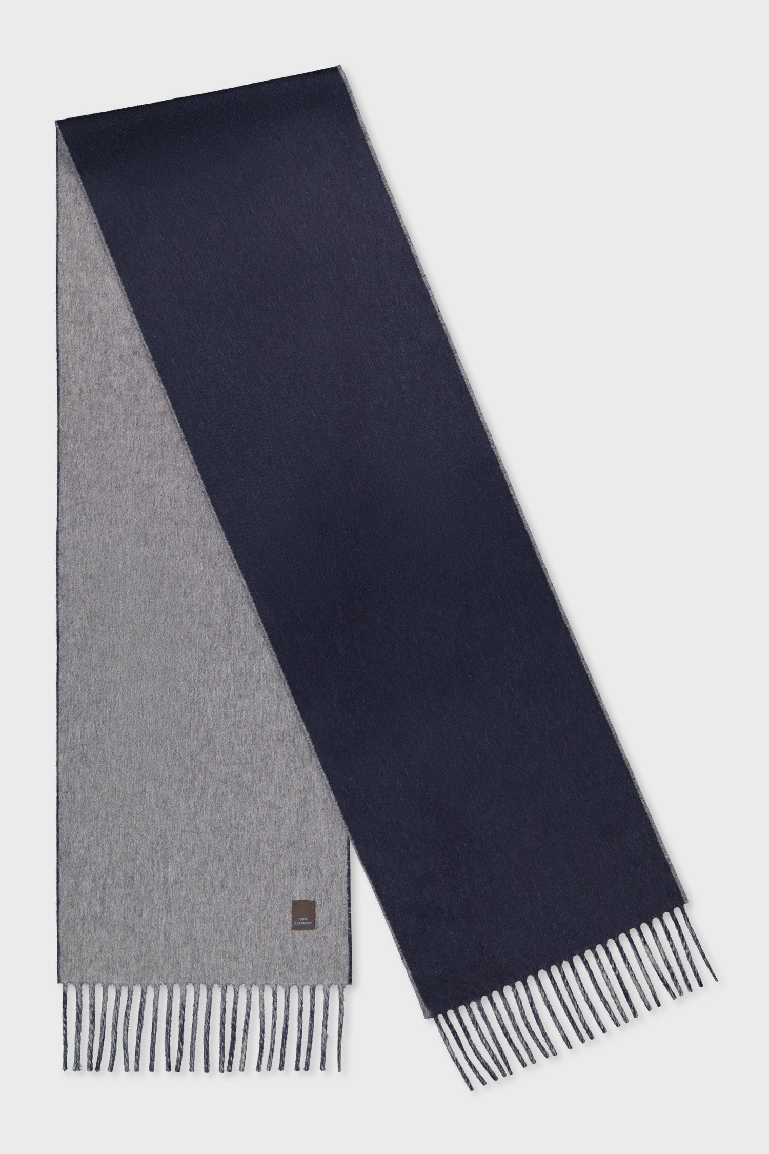 Premium Navy & Grey Cashmere Scarf by Lanificio Colombo - Soft Luxury Winter Accessory for Men & Women - Perfect for Cold Weather, Office, and Travel