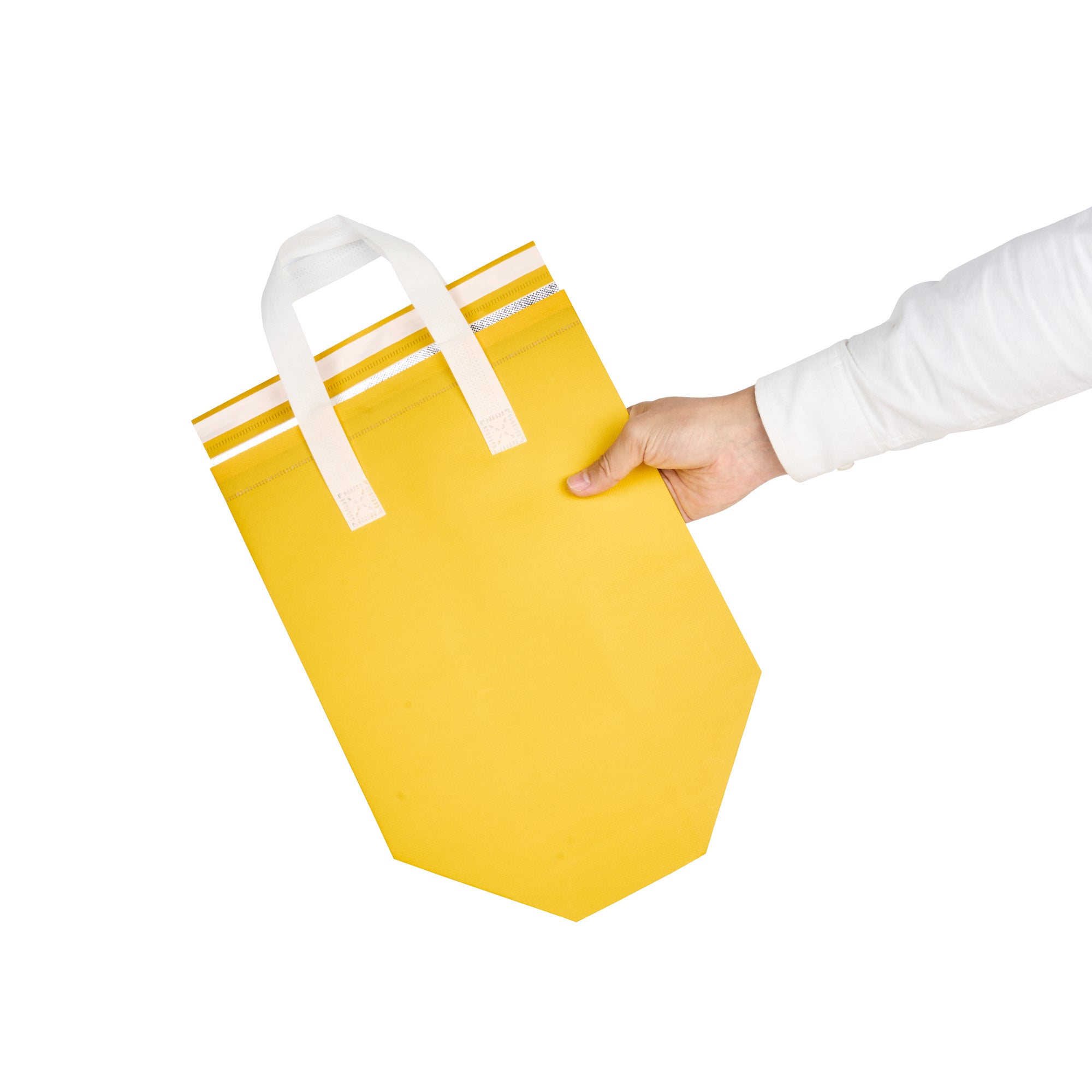 Insulated Food Delivery Bag - Tamper Evident Yellow Takeout Bags (10.25