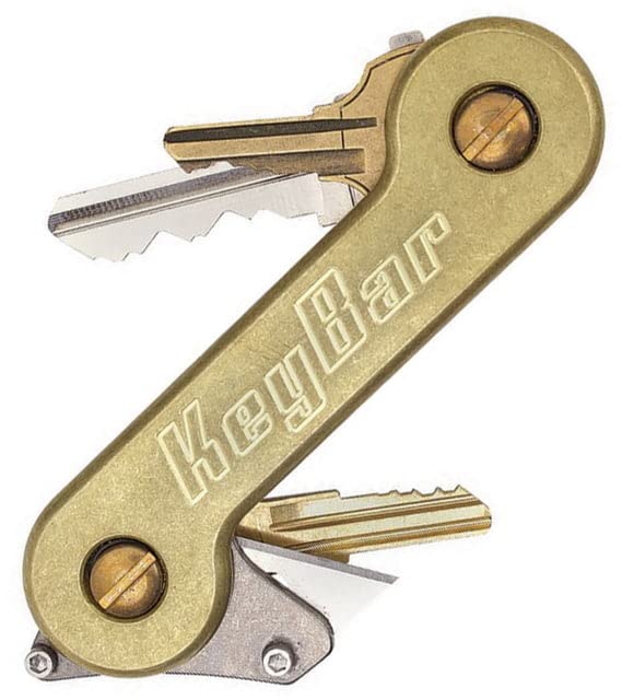 Premium Brass KeyBar Key Organizer - Compact EDC Multi-Tool Key Holder with Pocket Clip (Holds 12 Keys) | Durable Everyday Carry Essential for Home, Office & Outdoor Adventures | Made in USA