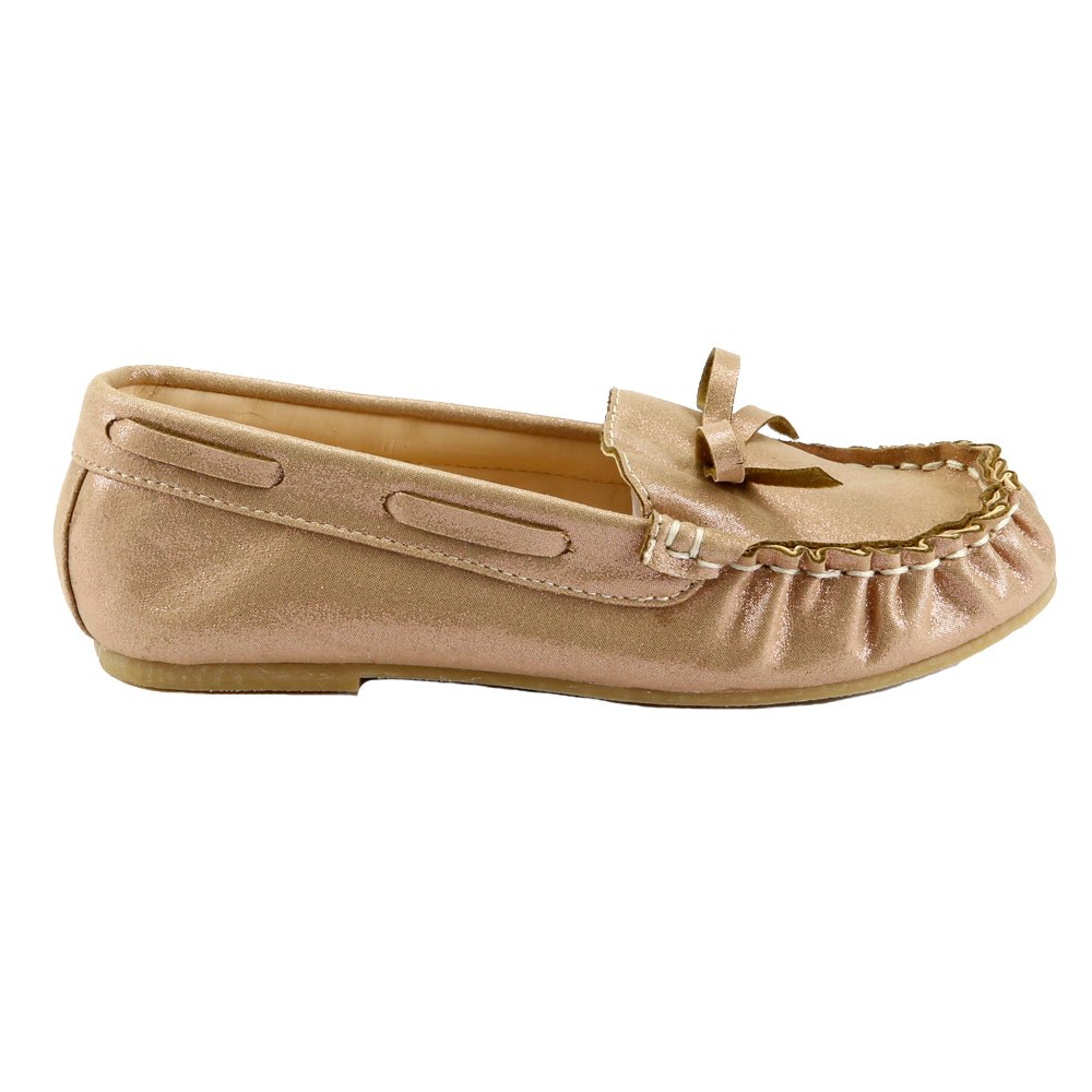 **The Doll Maker Girls' Glitter Moccasins – Toddler & Little Kid Soft Sole Shoes for Playtime & Dress-Up**
