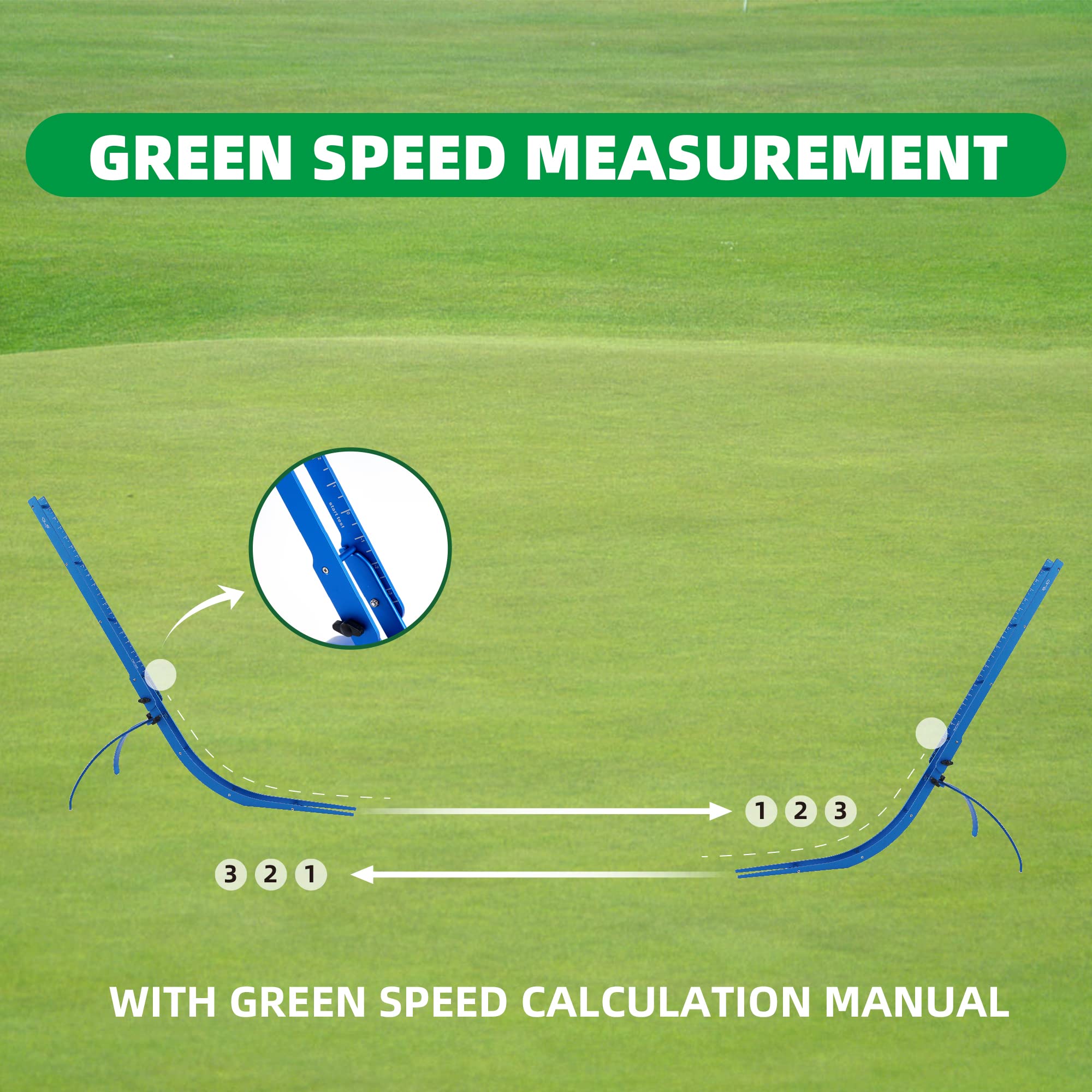OLE ANDIGO Golf Putting Trainer - Foldable Green Reading Tool with Speed Measurement | Golf Training Aid for Visualization & Instant Feedback | Perfect for Indoor & Outdoor Practice