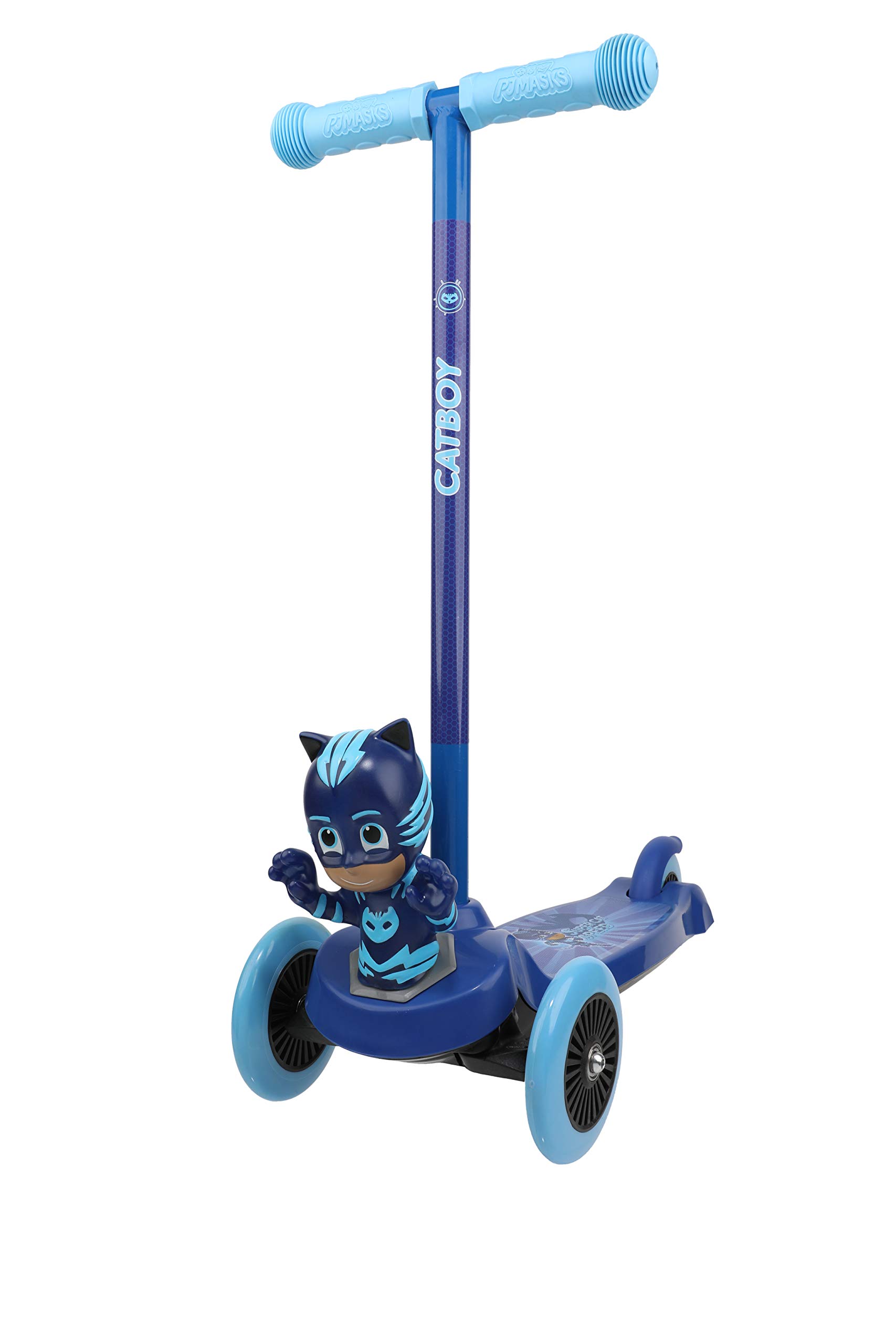 PJ Masks Kids Scooter - Self Balancing Ride-On Toy for Boys & Girls Ages 3-5 with Wide Deck & Foot Brake - Catboy, Owlette, Gekko Character Options - Perfect for Birthday Gifts & Outdoor Play