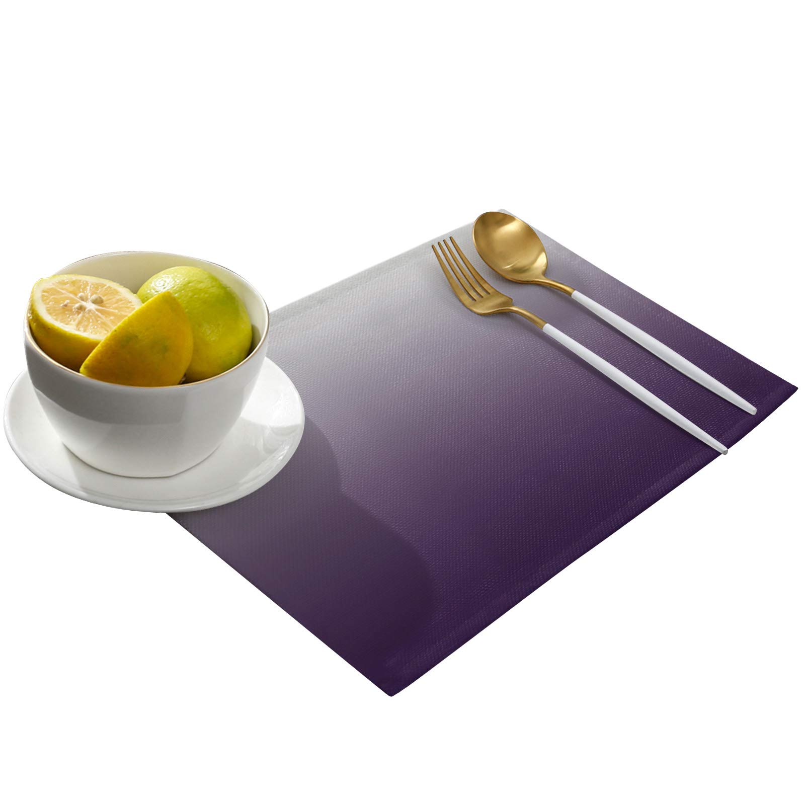 6-Pack Purple Grey Gradient Washable Placemats - 13