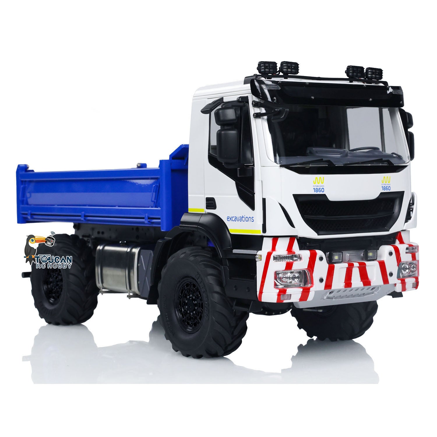 1/14 Scale 4x4 Metal RC Hydraulic Dumper Truck with Snow Blade - Remote Control Tipper Car with Realistic Sound, LED Lights, Pre-Assembled & Painted Body, ESC & Servo - Perfect for Construction Play, Snow Removal & Off-Road Adventure