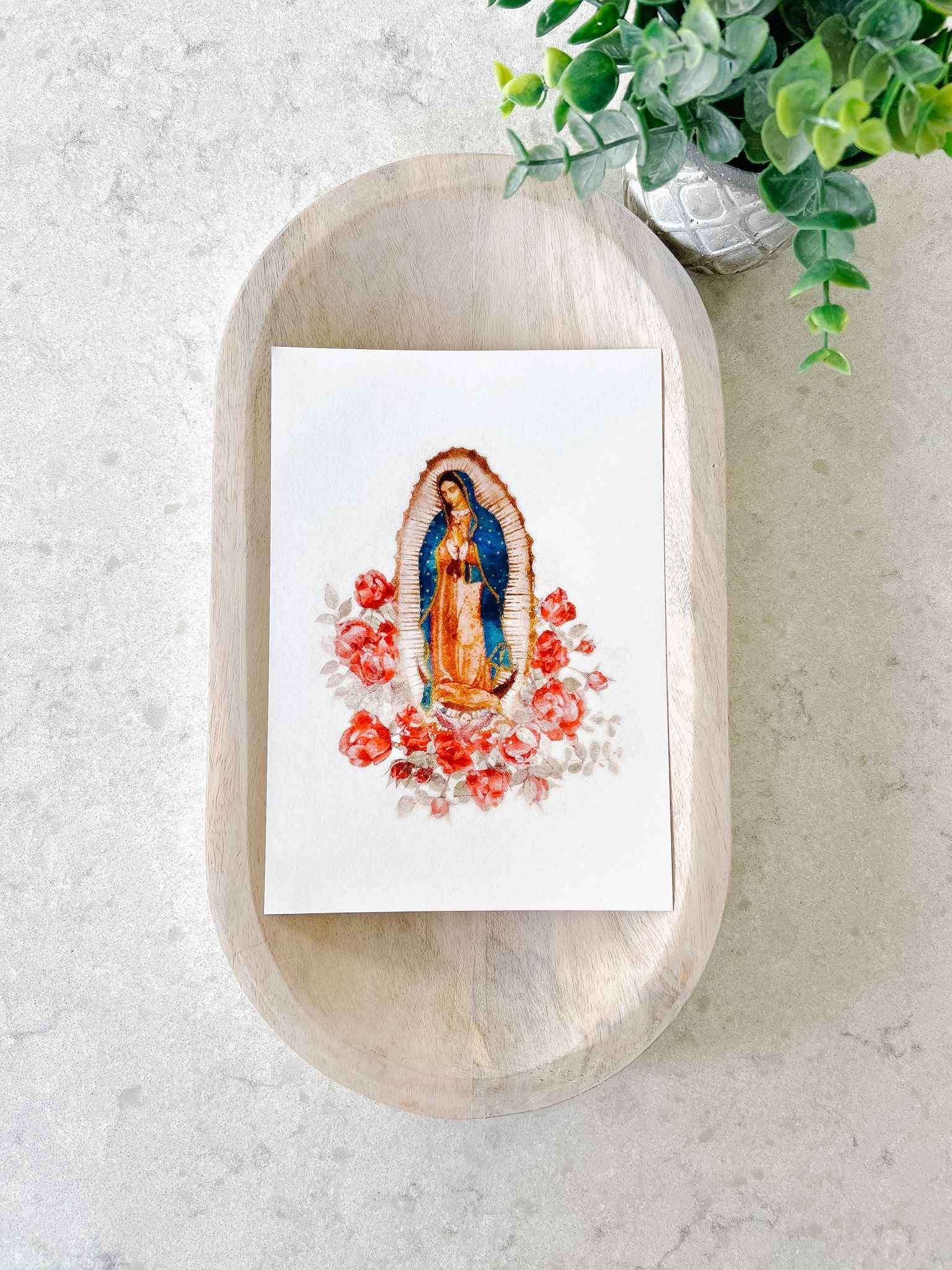 Our Lady of Guadalupe with Roses Print - Religious Wall Art Decor for Home, Church & Prayer Room - Perfect for Catholic Gifts & Sacred Spaces