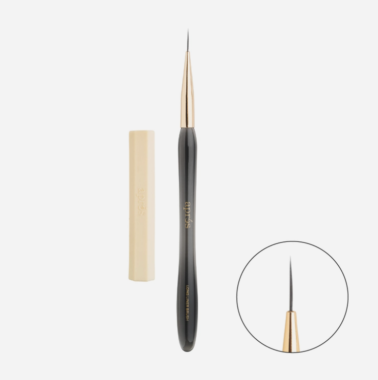 Apres Gel X Nail Liner Brush with Nude Silicone Cap - Long Handle Professional Nail Art Tool for Salon & Home Manicures