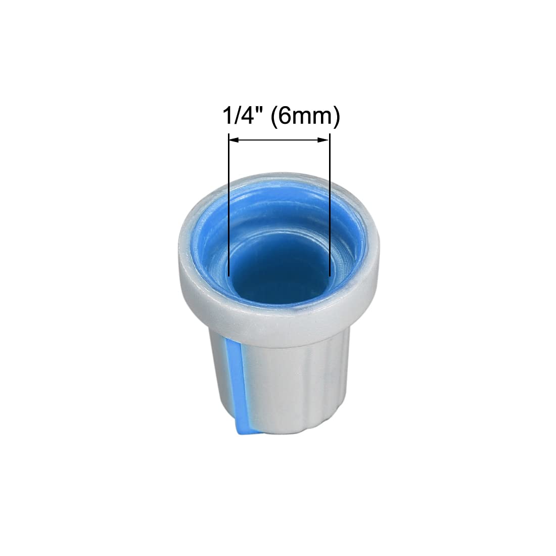 uxcell 10Pcs 6mm Shaft Hole Knob for Speaker Effect Pedal Amplifier - Grey Potentiometer Knob with Blue Mark - Perfect for Guitar Effects, Audio Equipment & DIY Electronics Projects
