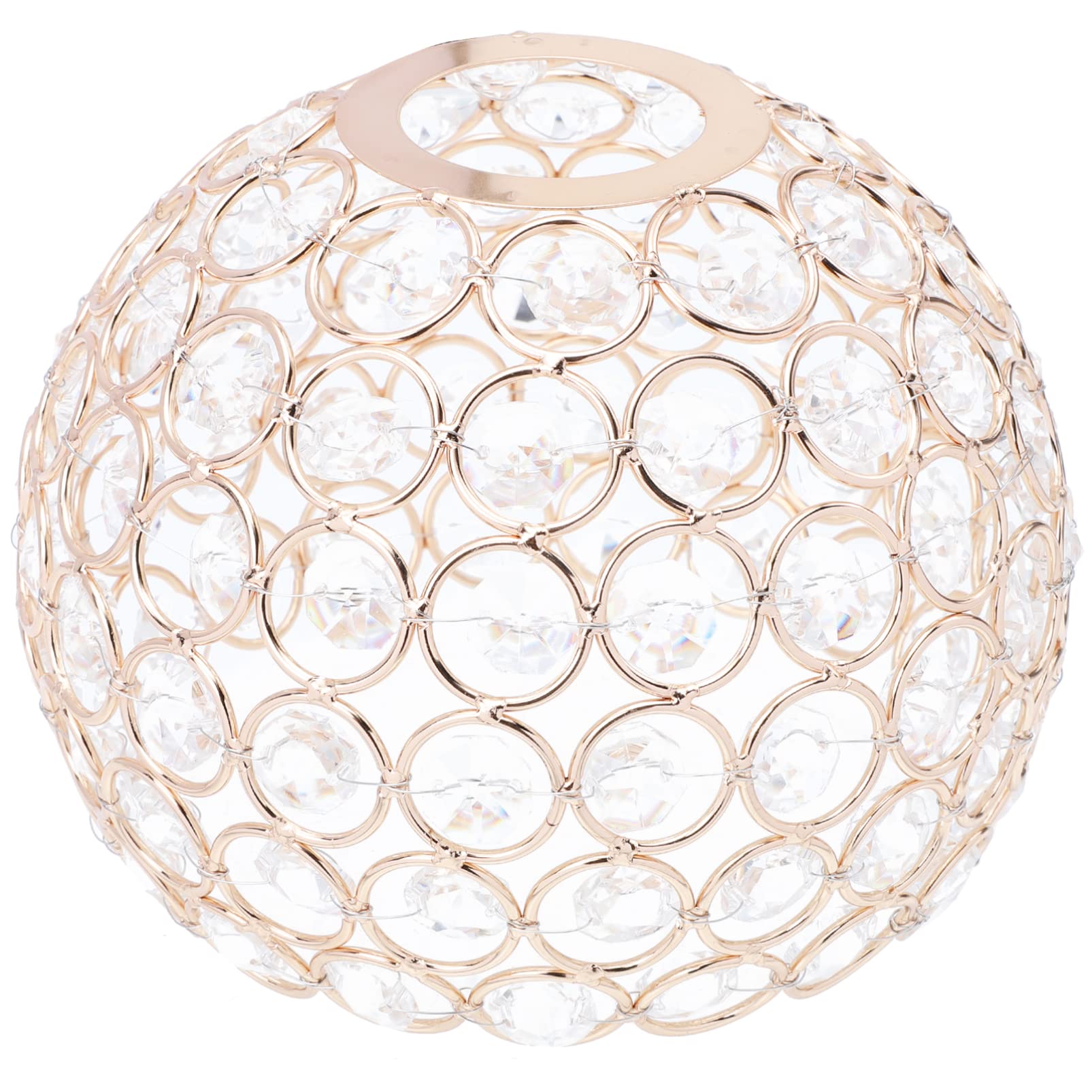 Angoily Crystal Lampshade - 15cm Gold Glass Pendant Light Shade, Modern Chandelier Cover for Ceiling & Small Pendant Lamps - Elegant Home Decor for Living Room, Bedroom & Dining Room Lighting