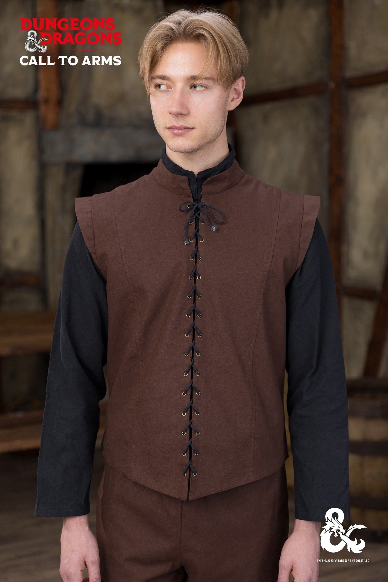 Dungeons & Dragons Ranger Vest Brown - Fantasy Cosplay Costume for LARP, D&D Game Nights & Medieval Renaissance Fairs