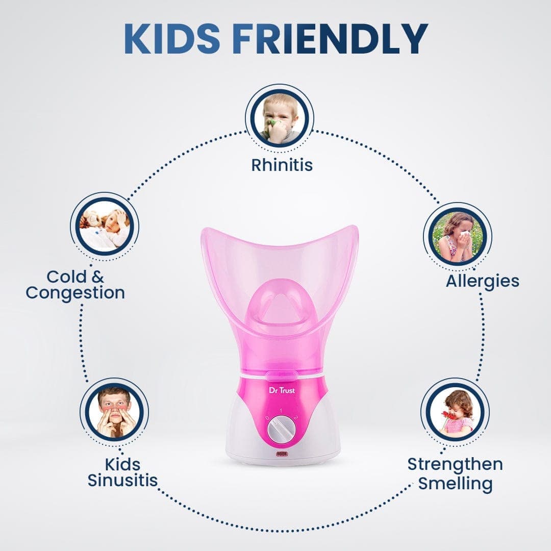 Dr Trust USA Home Spa Facial Steamer - Pink 901 | Professional Skin Care Device for Hydration & Relaxation | Perfect for At-Home Spa Days & Skincare Routines