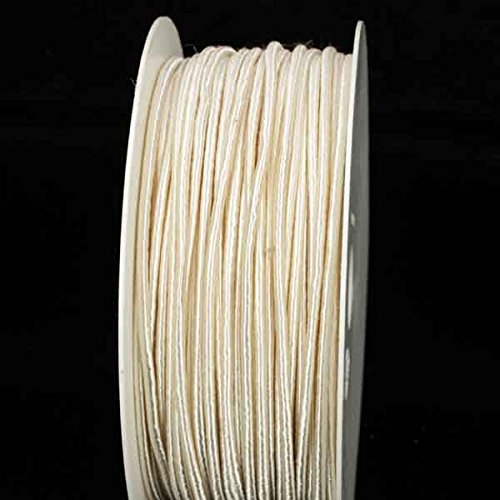 Premium Cream Designer Fabric Wired Craft Ribbon - 3.2mm x 110 Yards (100m) for Gift Wrapping, Floral Arrangements, DIY Decor & Wedding Crafts