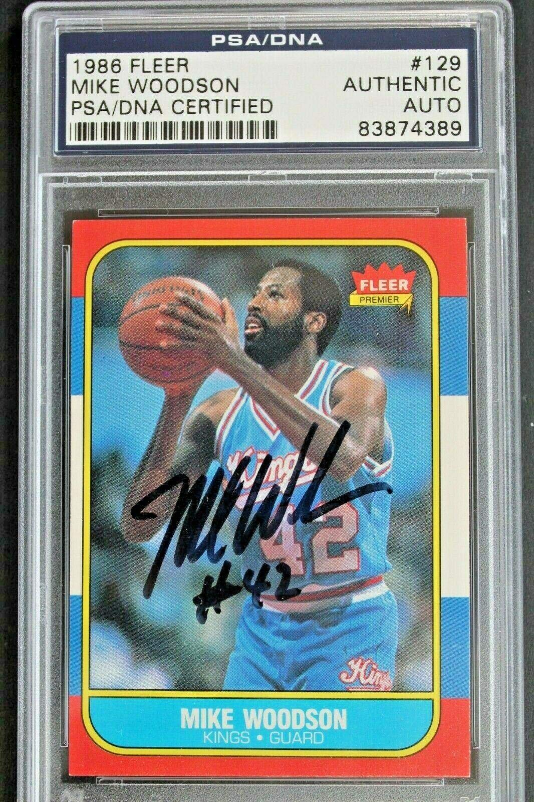Mike Woodson Signed 1986 Fleer #129 Autographed Basketball Card PSA Certified - Vintage NBA Memorabilia for Collectors & Sports Fans - Perfect for Display, Investment & Gift Giving