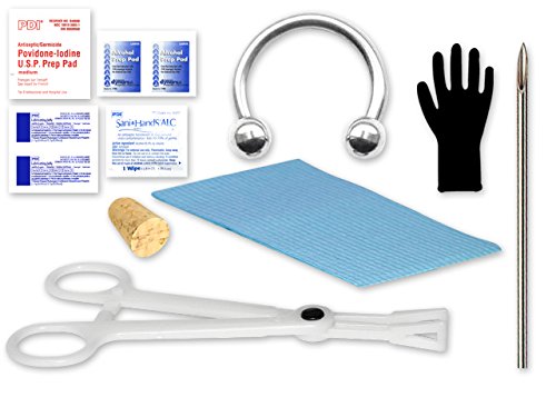 14G Single Septum Piercing Kit - Professional Body Jewelry Starter Set by Superior Tattoo Equipment | Perfect for First-Time Piercing & Home Tattoo Artists