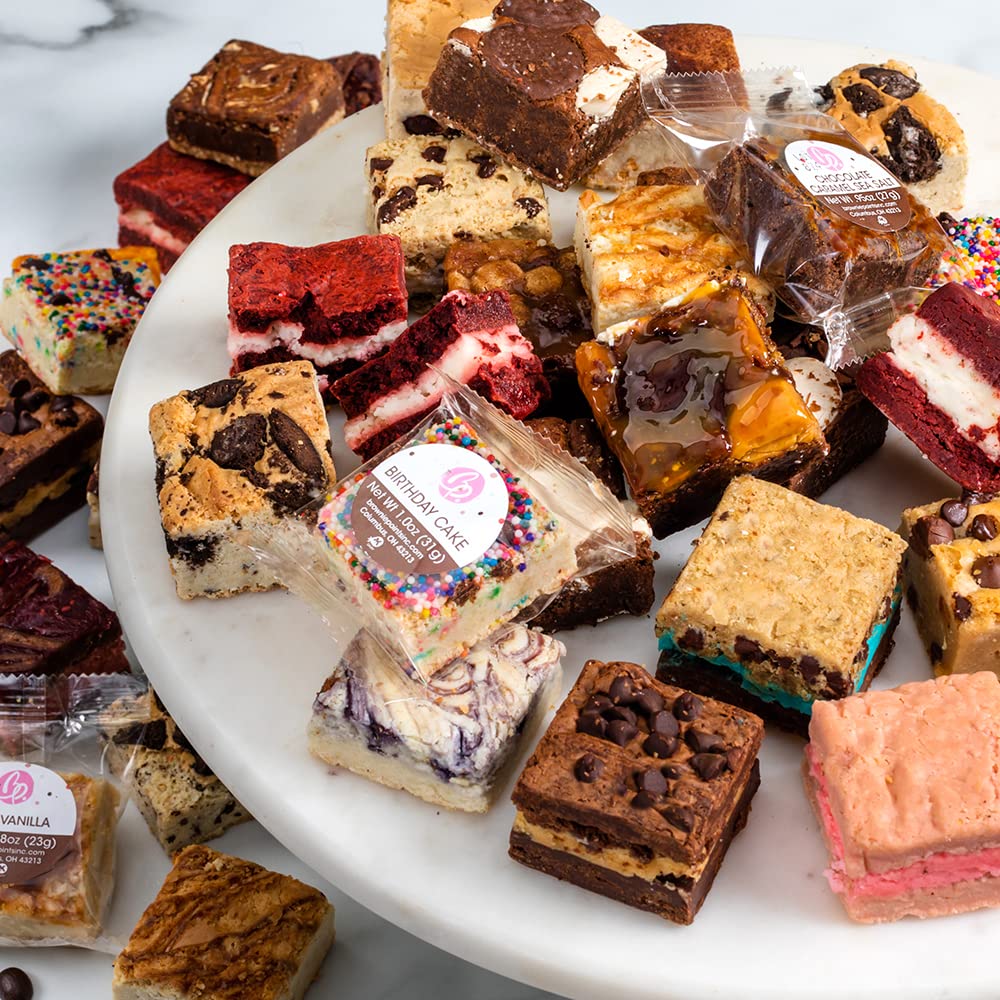 Gourmet Fudge Chocolate Brownies Gift Box - 30 Individually Wrapped Mini Brownies for Birthday, Anniversary, Holidays | Perfect Gift for Him, Her, Friends & Family | Brownie Points BP_BABY30 with Decorative Bow