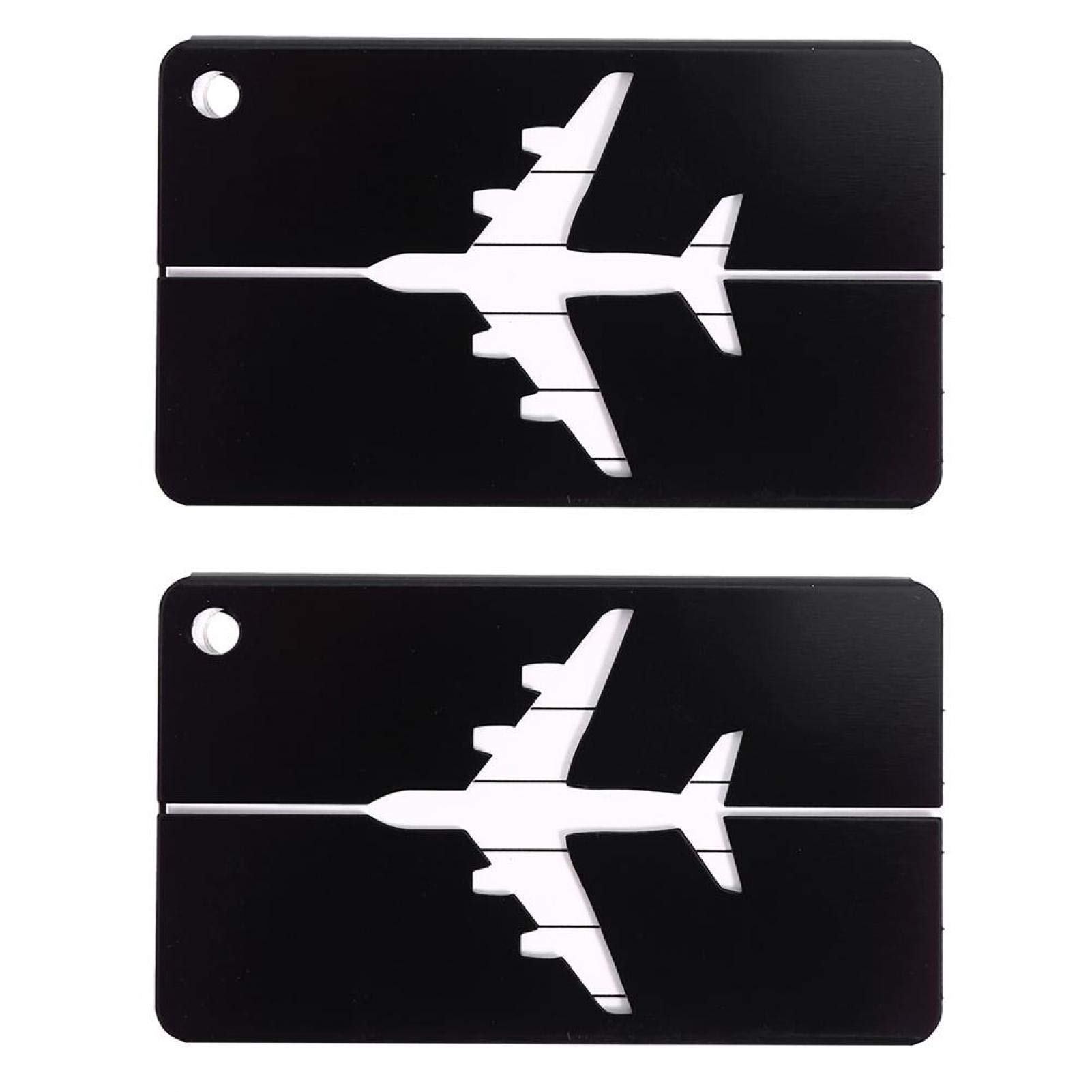 HERCHR 2-Pack Aluminum Luggage Tags - Durable Travel Suitcase ID Tags with Address Label Holder for Airports, Cruises & Business Trips - Perfect for Vacation, Honeymoon & Family Travel Accessories