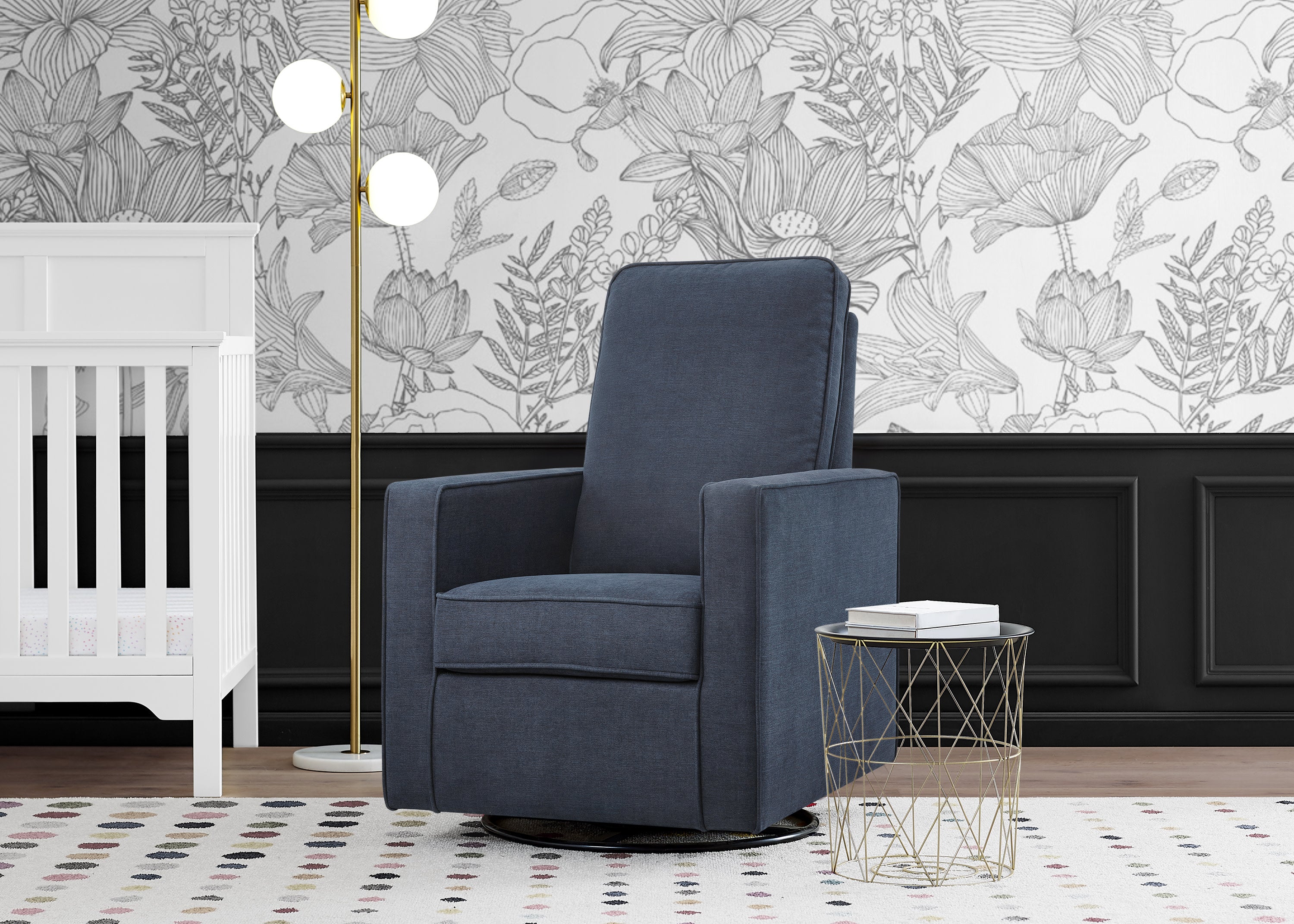 Skye Nursery Glider Swivel Chair with LiveSmart Fabric - Comfortable Rocking Recliner for Breastfeeding & Baby Nursery, Perfect for Nursing, Reading & Relaxing