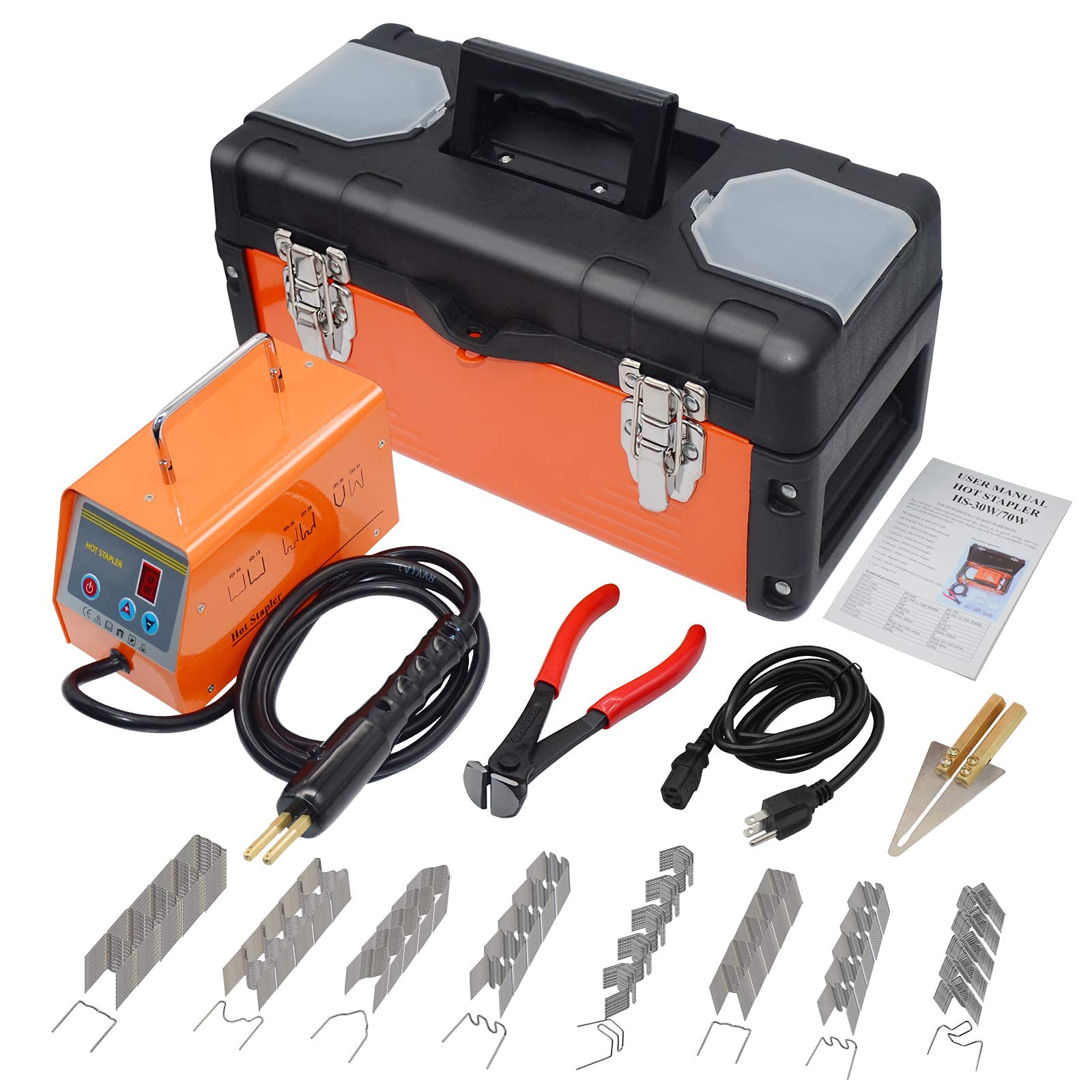 WISPAUSU 110V Plastic Welding Kit with 800PCS Staples, 5-Level Power Adjustment & LED Display - Professional Car Bumper Repair, Plastic Welder Machine for Automotive, DIY Projects, and Household Repairs