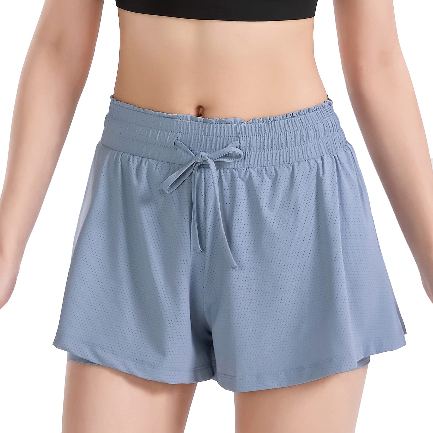 Lu's Chic Women's Running Shorts - Quick-Dry High Waisted Workout Shorts with Liner for Gym, Golf & Sports | Perfect for Jogging, Yoga & Outdoor Activities