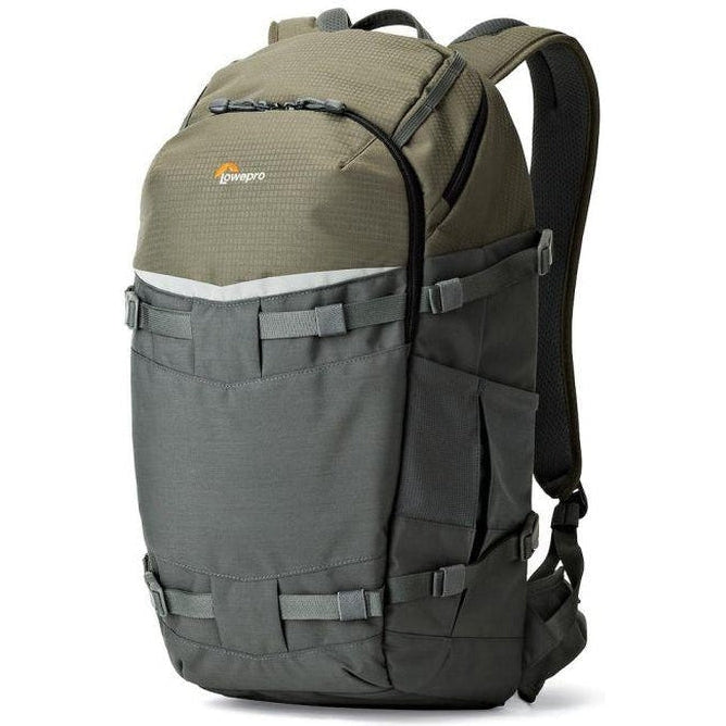 Lowepro Flipside Trek BP 450 AW Grey/Dark Green Camera Backpack - Waterproof DSLR/SLR Bag for Outdoor Photography & Travel Adventures