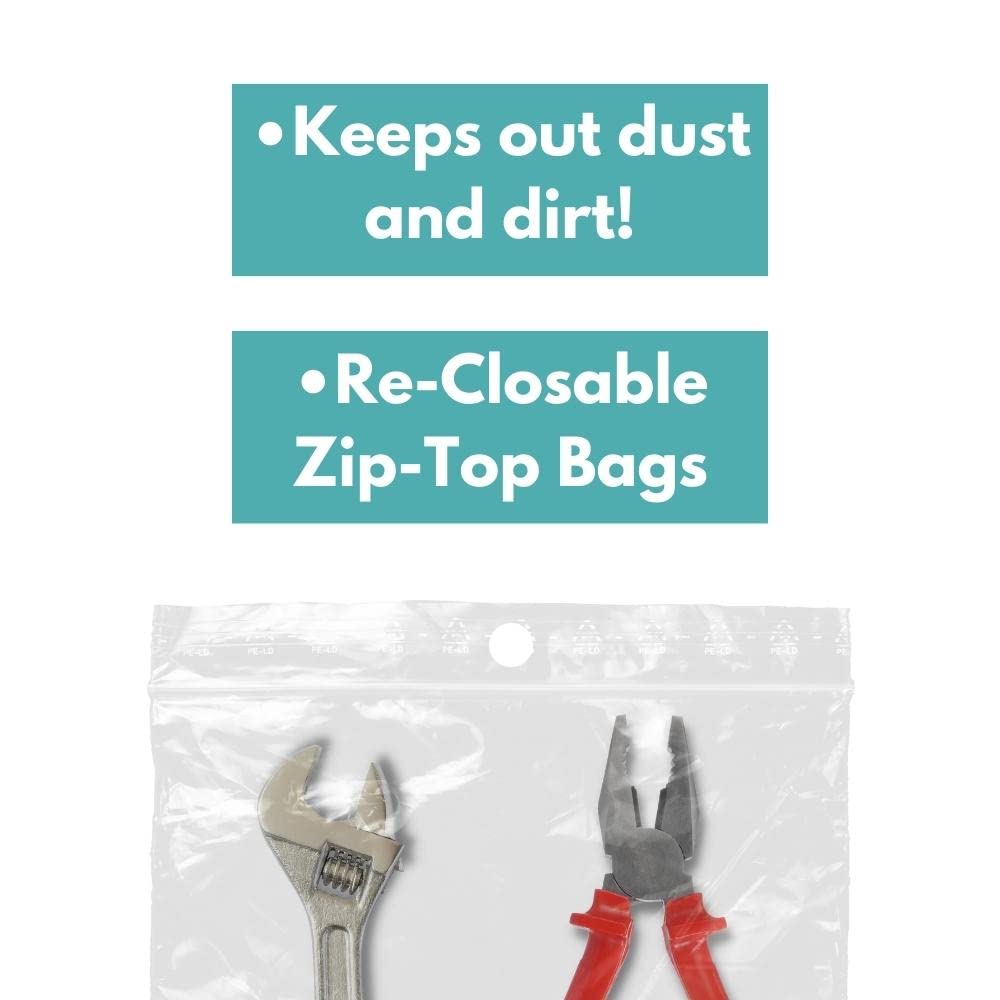 PSBM 9x12 Inch 2 Mil Clear Reclosable Zipper Bags - 4000 Pack of Durable Poly Plastic Storage Bags for Organizing Small Parts, Jewelry, Crafts & Office Supplies | Ideal for Home, Workshop & Retail Use