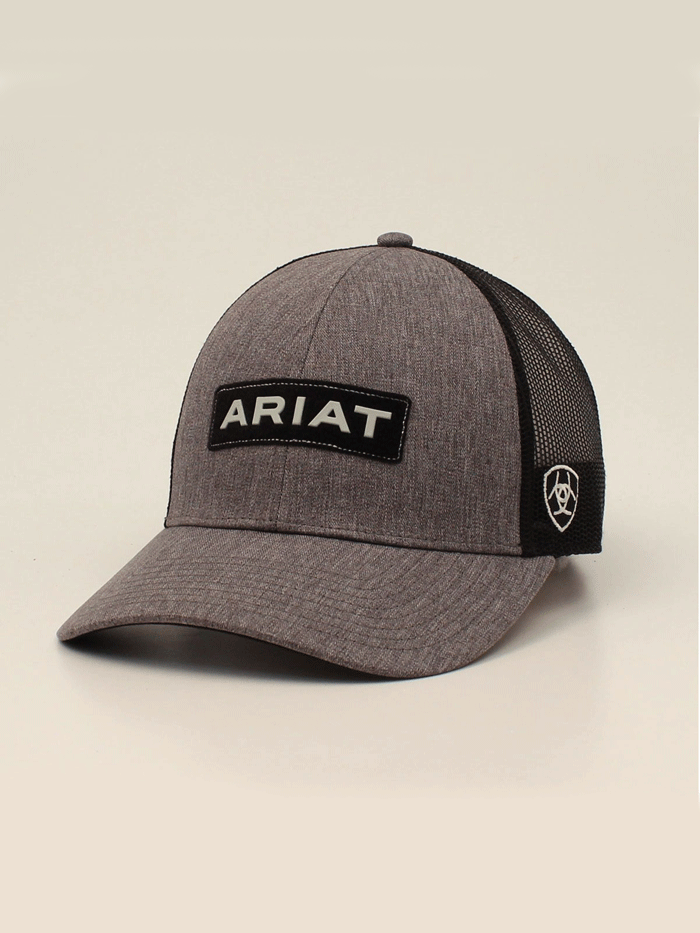 Ariat A300051006 Snapback Cap with Rectangle Logo - Grey | Adjustable Baseball Hat for Men & Women | Perfect for Outdoor Activities, Sports & Casual Wear